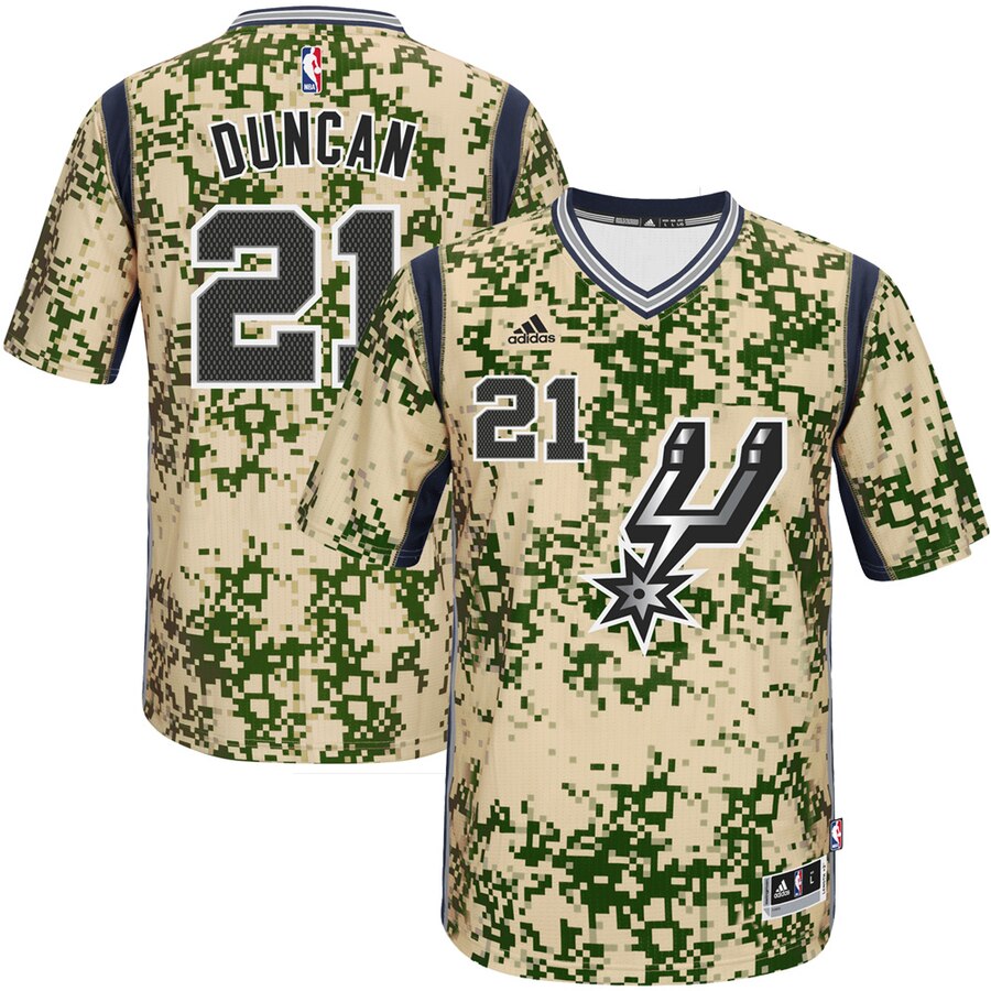 Tim Duncan San Antonio Spurs Adidas Pride Swingman Jersey - Camo