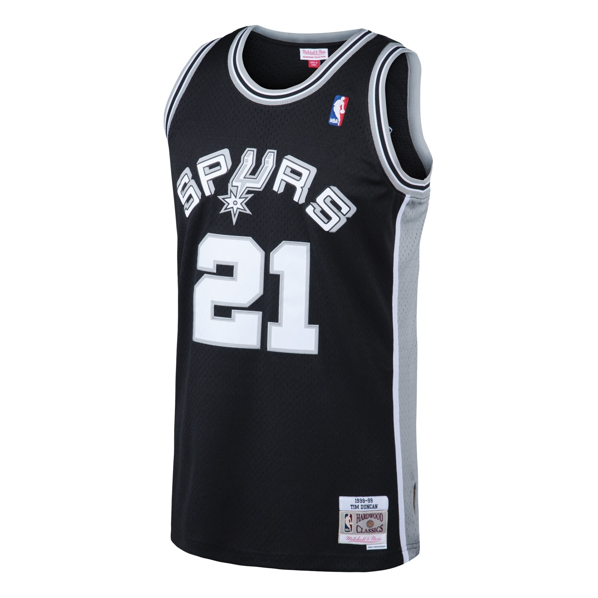 Alternative view of Tim Duncan San Antonio Spurs Mitchell & Ness 1998/99 Hardwood Classics Swingman Basketball Jersey - Black