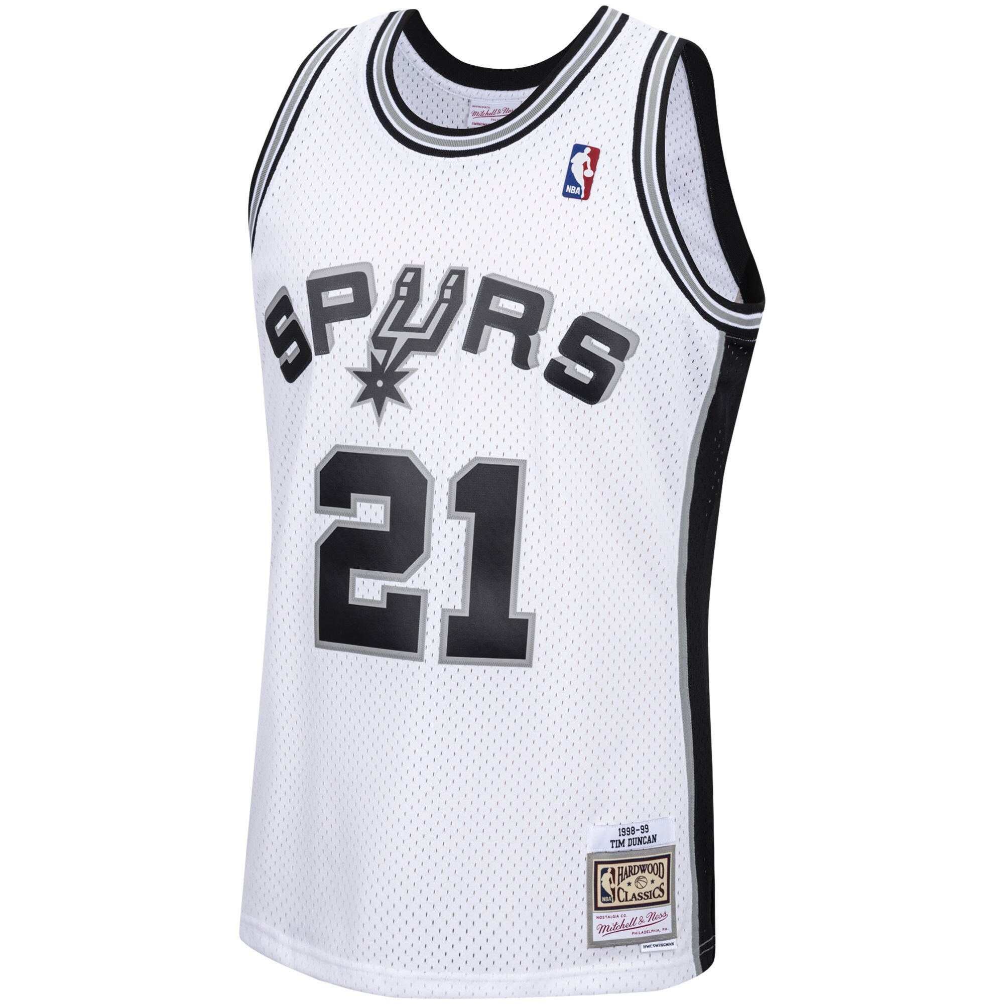 Alternative view of Tim Duncan San Antonio Spurs Mitchell & Ness 1998/99 Hardwood Classics Swingman Basketball Jersey - White