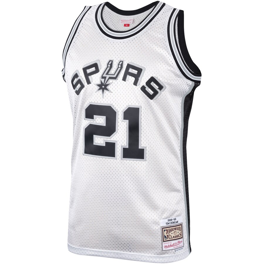 Alternative view of Tim Duncan San Antonio Spurs Mitchell & Ness Hardwood Classics Platinum Swingman Basketball Jersey