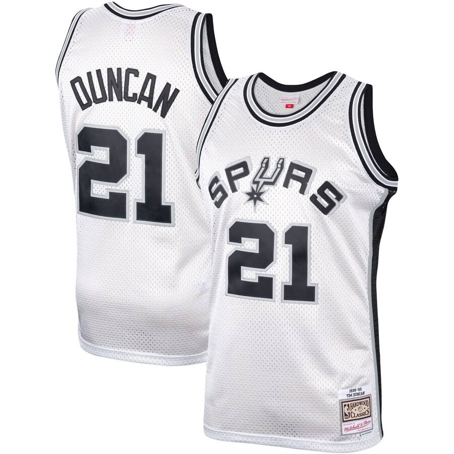 Tim Duncan San Antonio Spurs Mitchell & Ness Hardwood Classics Platinum Swingman Basketball Jersey