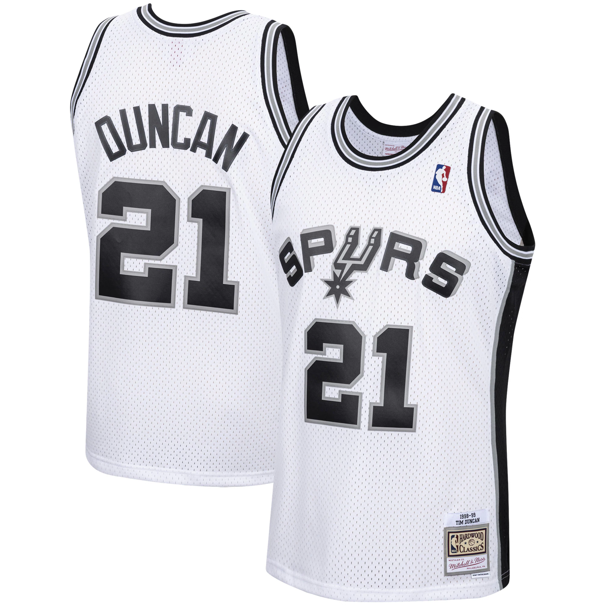 Tim Duncan San Antonio Spurs Mitchell & Ness 1998/99 Hardwood Classics Swingman Basketball Jersey - White