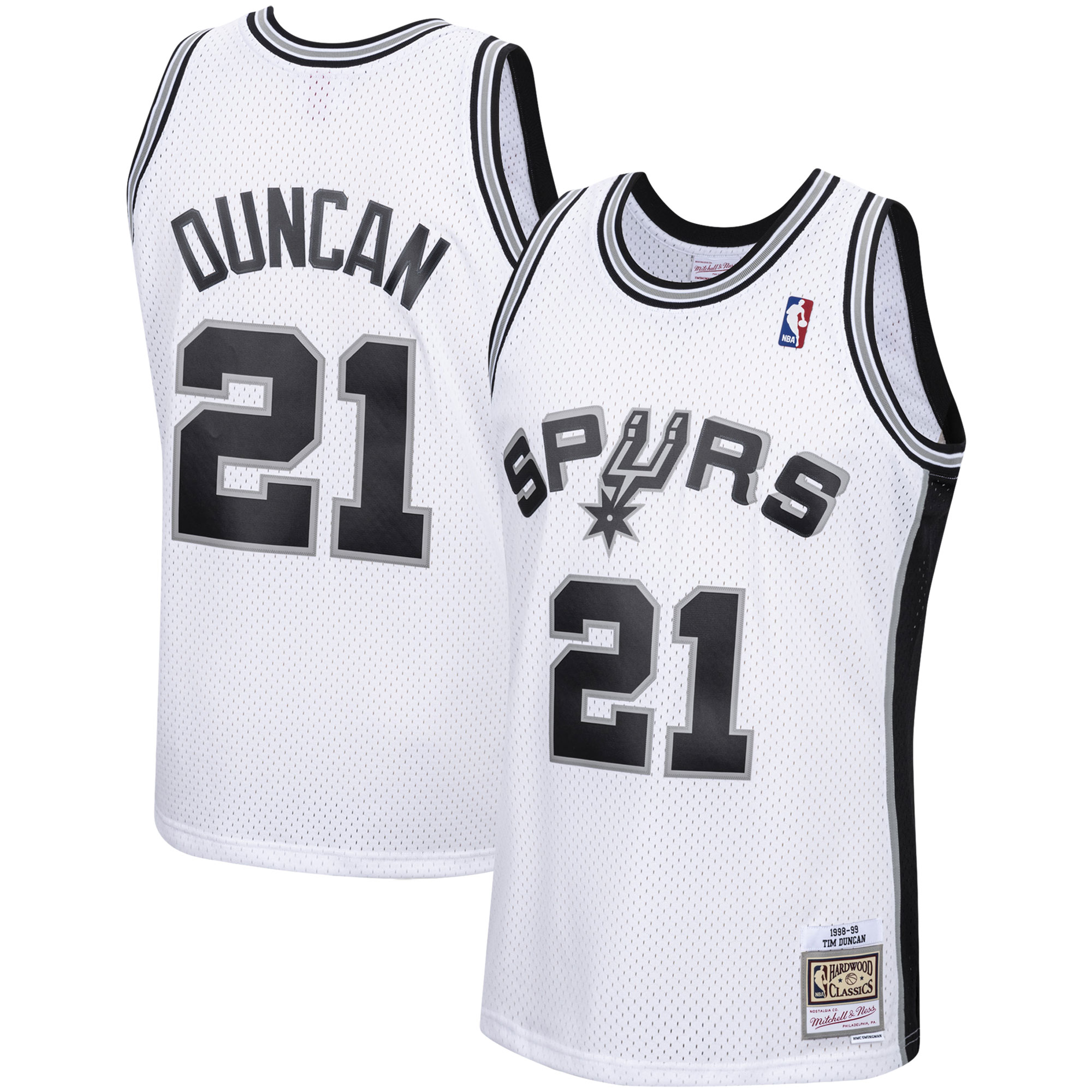 Alternative view of Tim Duncan San Antonio Spurs Mitchell & Ness 1998/99 Hardwood Classics Swingman Basketball Jersey - White