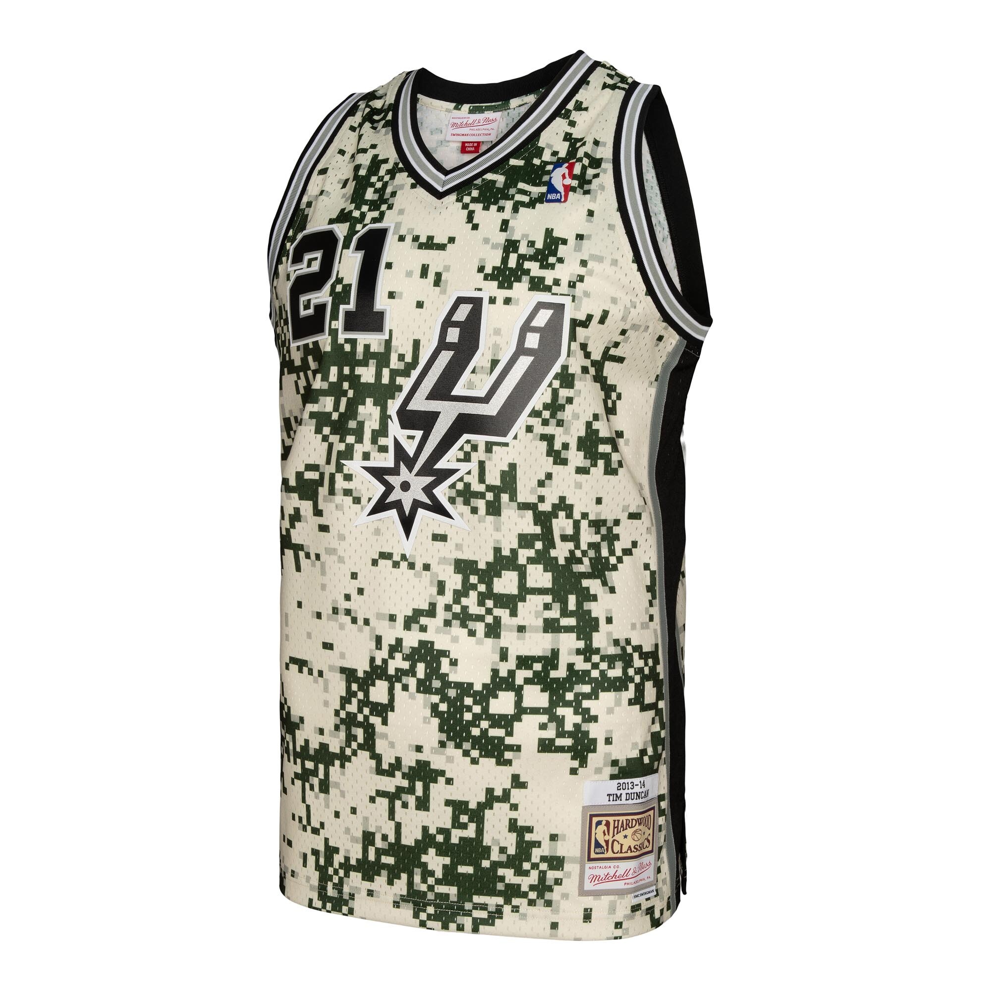 Alternative view of Tim Duncan San Antonio Spurs Mitchell & Ness 2013/14 Swingman Basketball Jersey - Camo