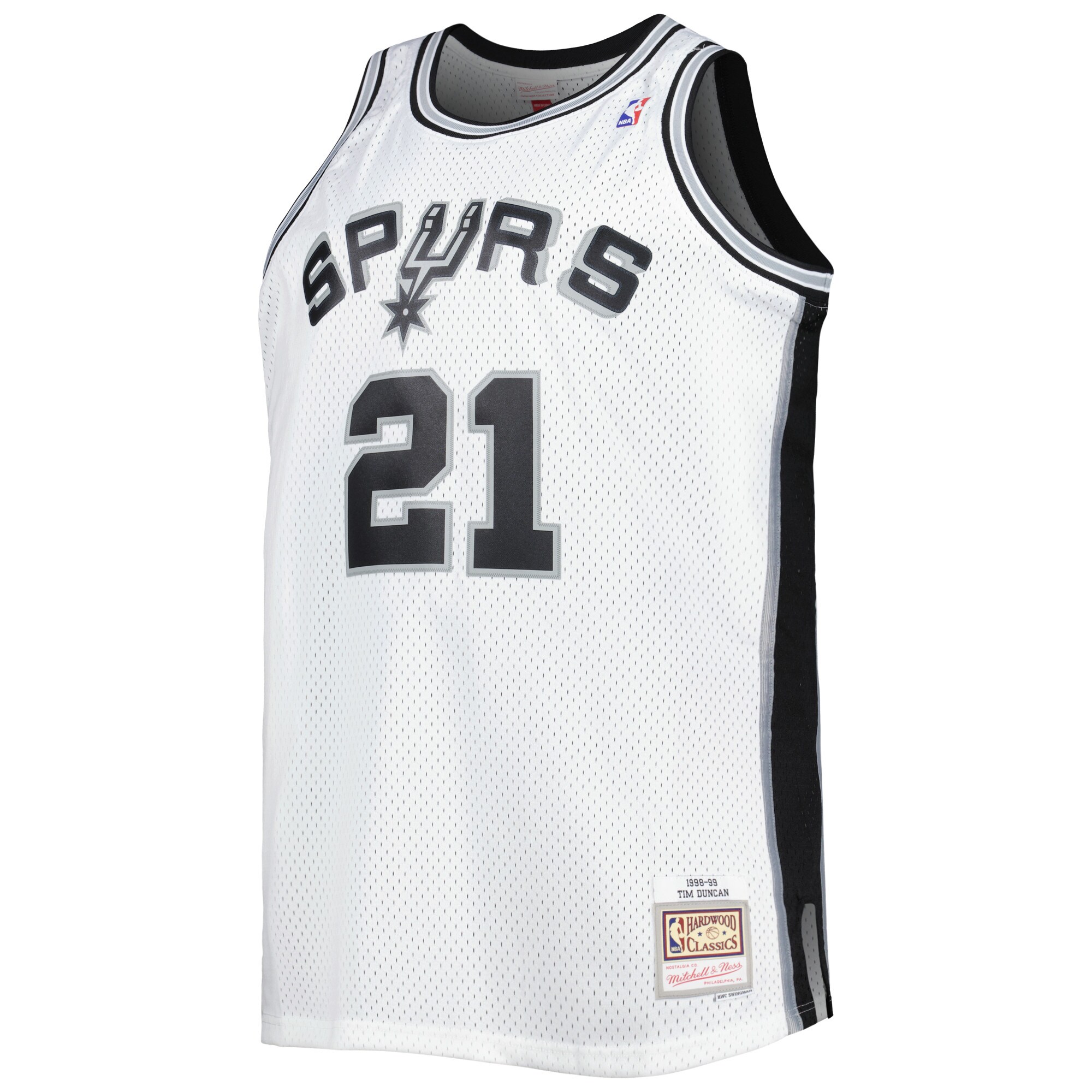Alternative view of Tim Duncan San Antonio Spurs Mitchell & Ness Big & Tall Hardwood Classics 1998/99 Swingman Basketball Jersey - White