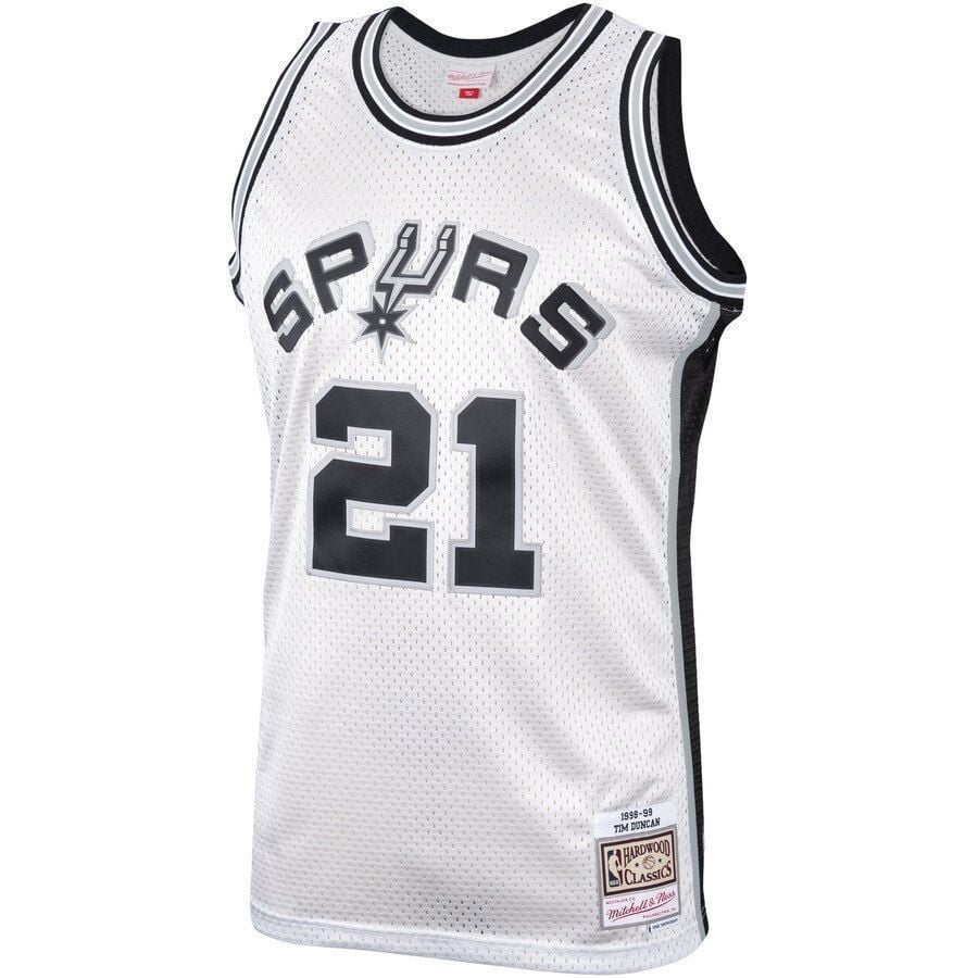 Alternative view of Tim Duncan San Antonio Spurs Mitchell & Ness Hardwood Classics Platinum Swingman Basketball Jersey - JS975 