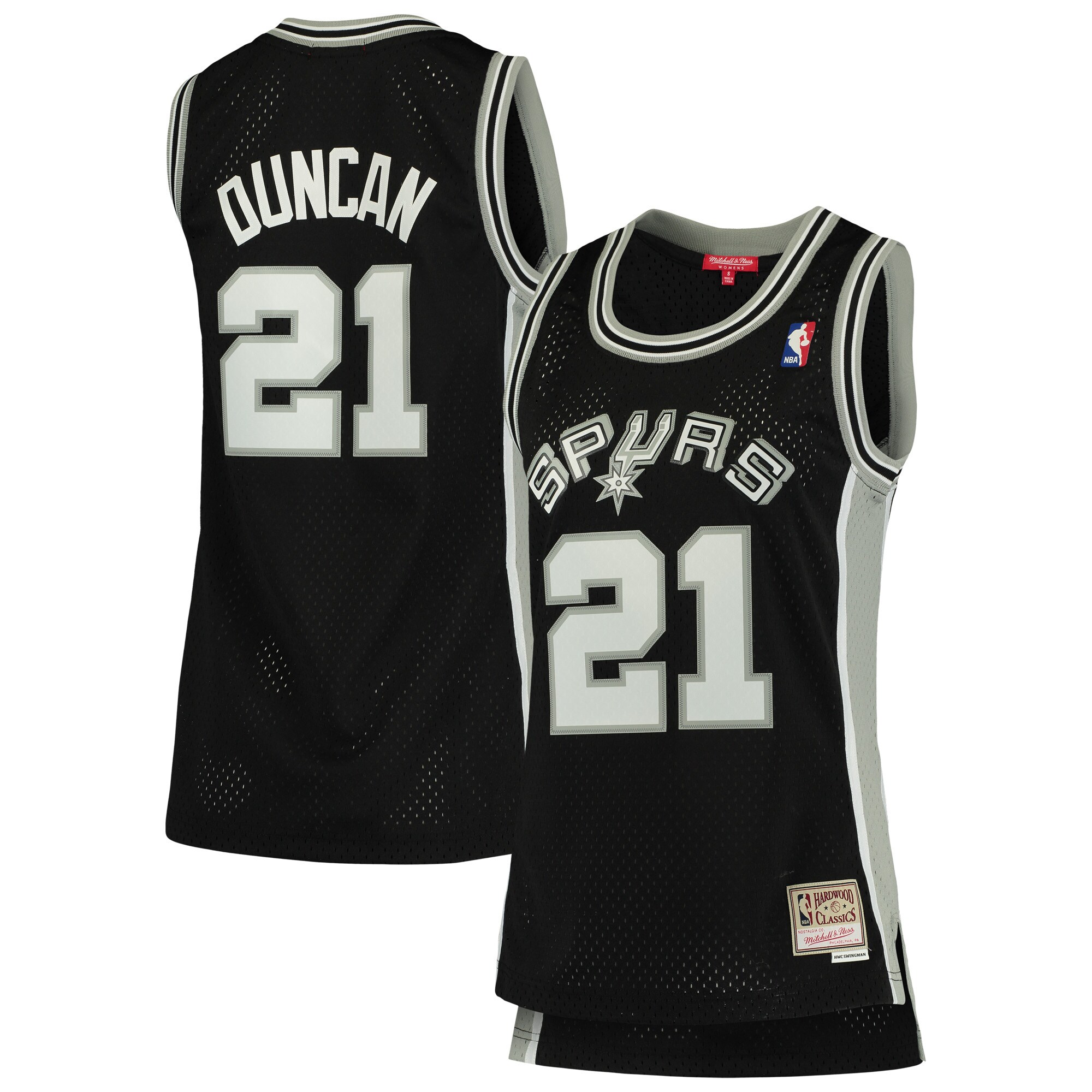 Tim Duncan San Antonio Spurs Mitchell & Ness Women’s 1998-99 Hardwood Classics Swingman Basketball Jersey – Black