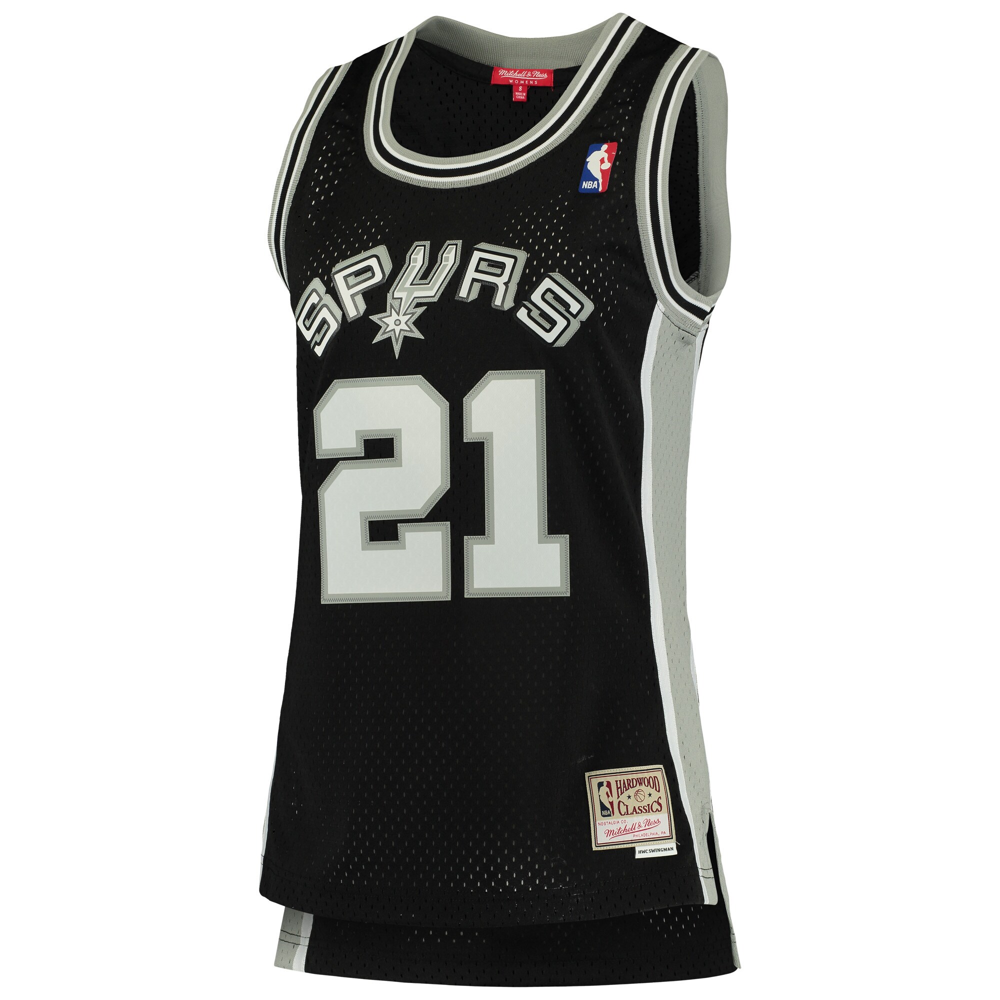 Alternative view of Tim Duncan San Antonio Spurs Mitchell & Ness Women's 1998/99 Hardwood Classics Swingman Basketball Jersey - Black