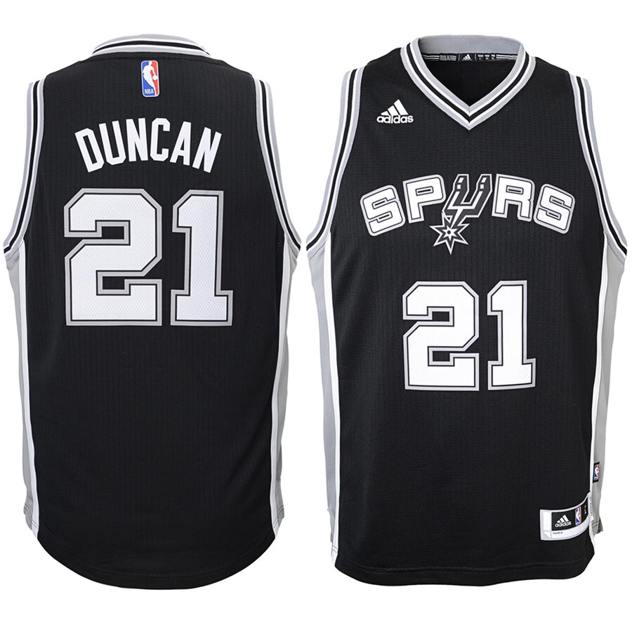 Tim Duncan San Antonio Spurs Youth Swingman Basketball Jersey - Black