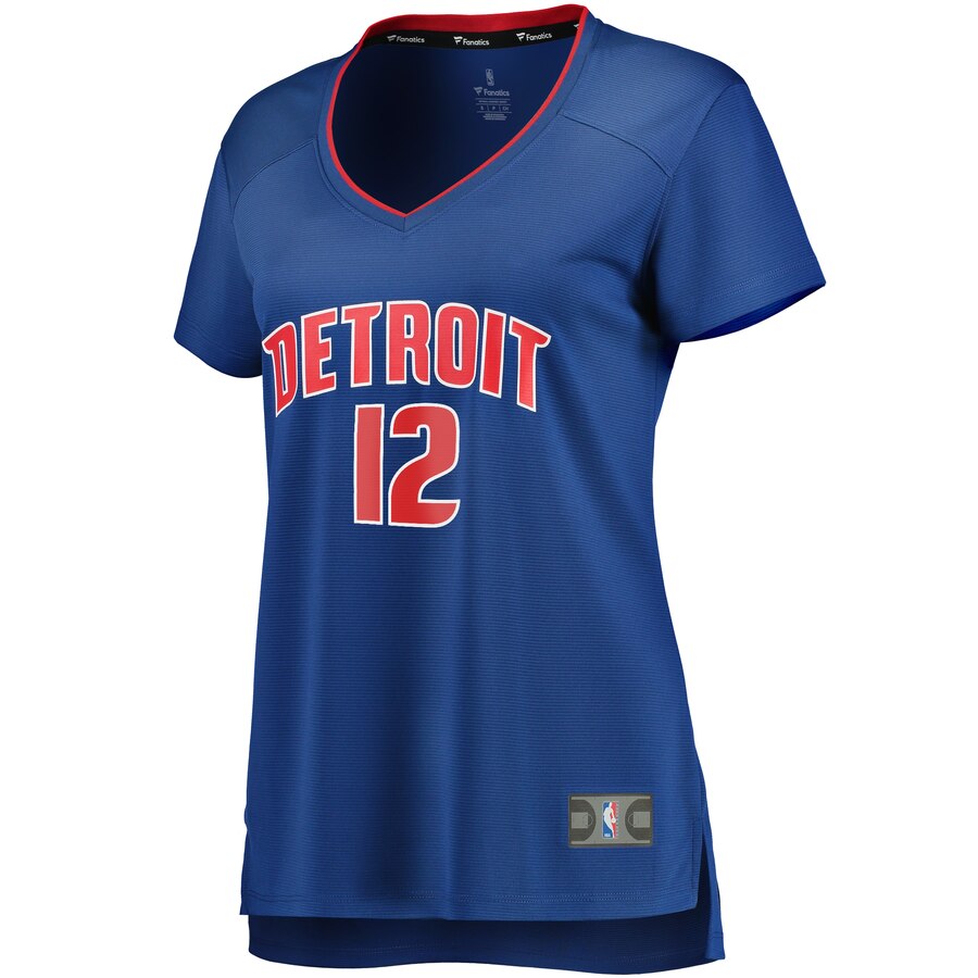 Alternative view of Tim Frazier Detroit Pistons Fanatics Branded Women's Fast Break Replica Basketball Jersey Royal - Icon Edition