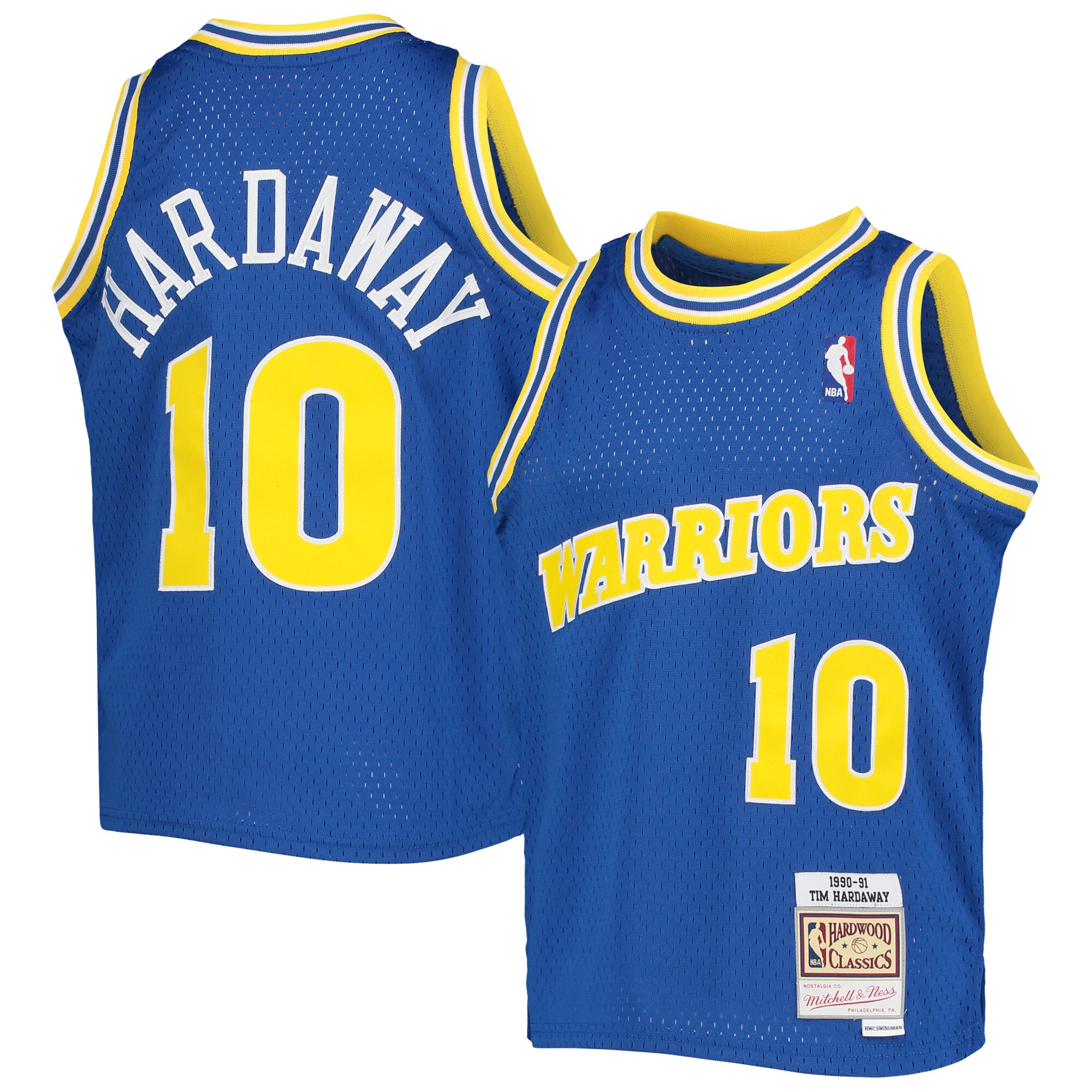 Alternative view of Tim Hardaway Golden State Warriors Mitchell & Ness Youth 1990/91 Hardwood Classics Swingman Basketball Jersey - Royal