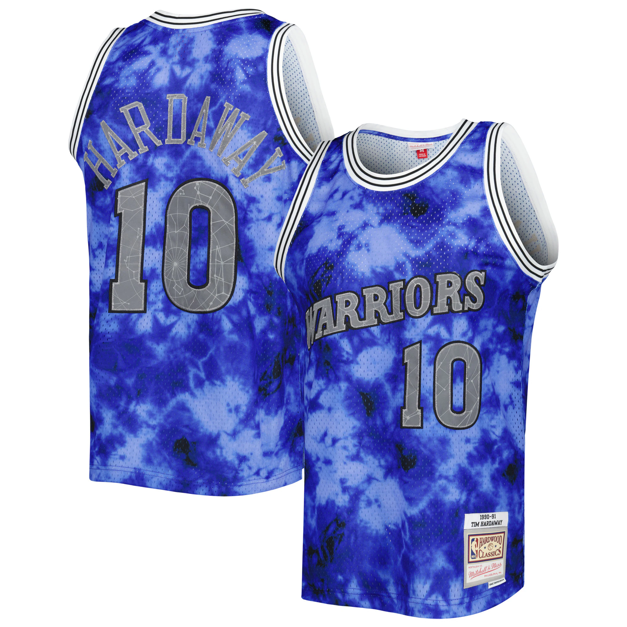 Alternative view of Tim Hardaway Golden State Warriors Mitchell & Ness 1990/91 Galaxy Swingman Basketball Jersey - Blue
