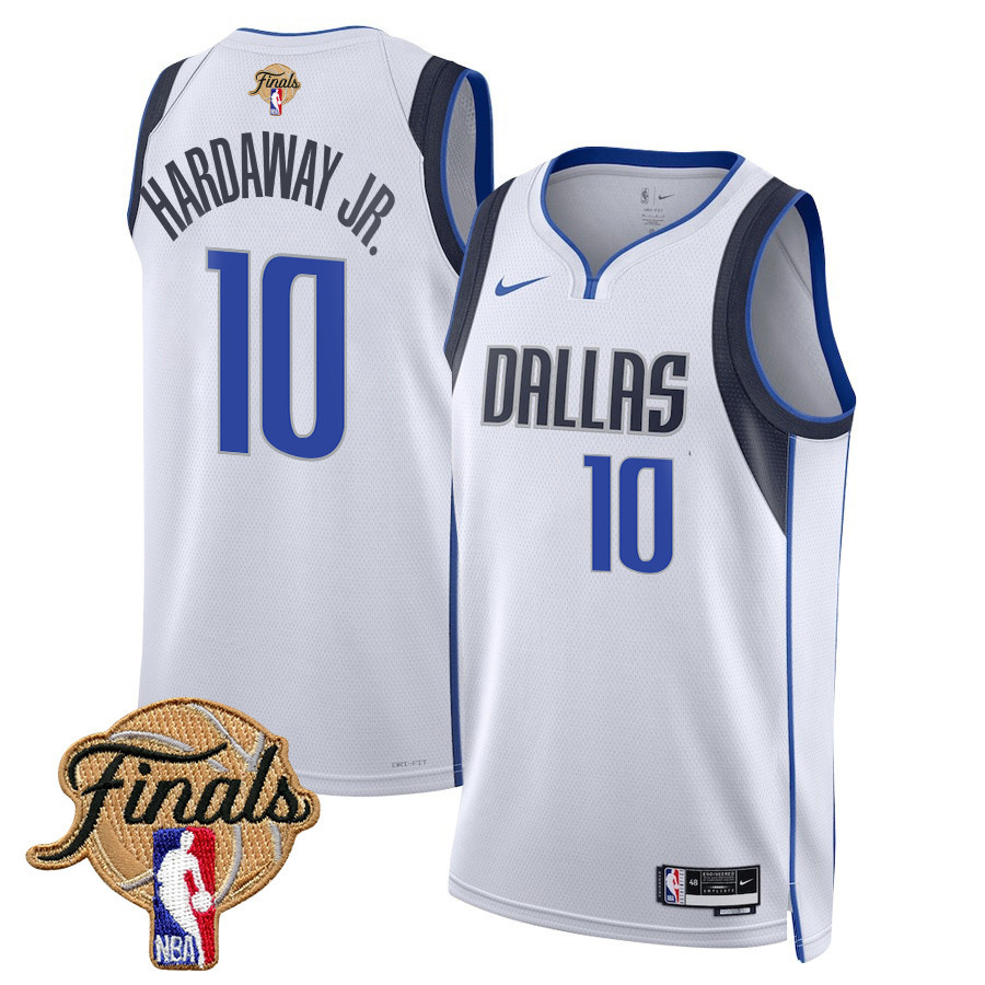 Tim Hardaway Jr. 10 Dallas Mavericks 2024 FINALS PATCH Swingman Basketball Jersey - Association Edition - White - JS721 