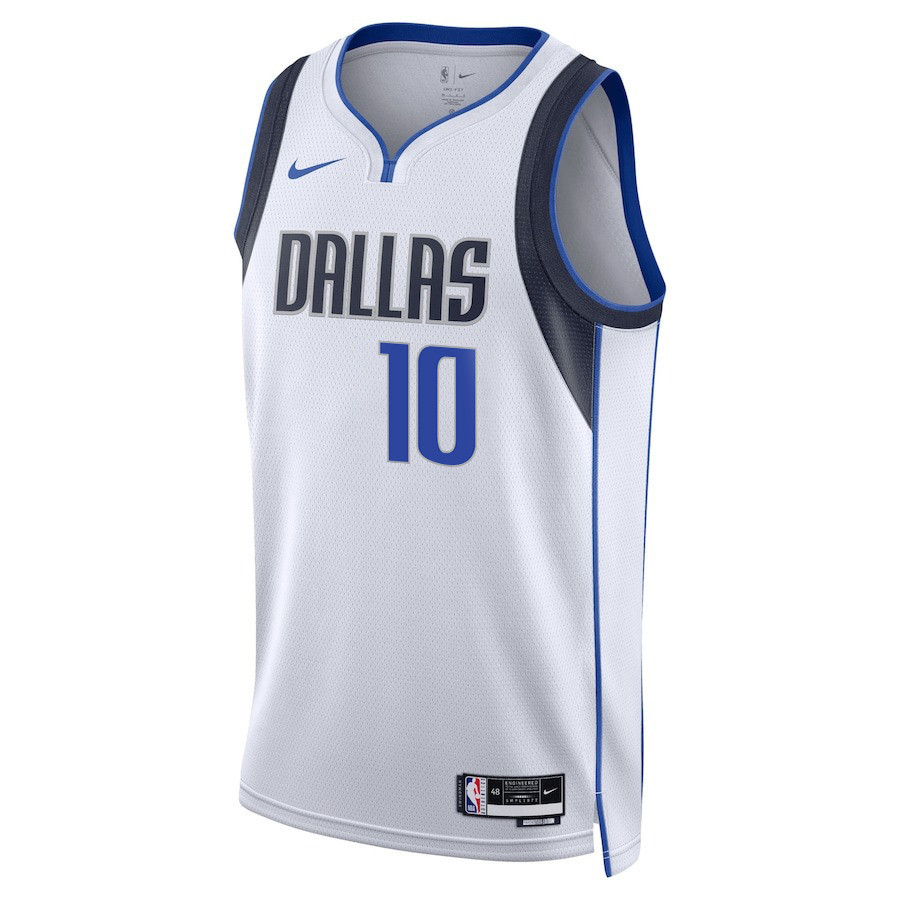 Alternative view of Tim Hardaway Jr. 10 Dallas Mavericks 2024 FINALS PATCH Swingman Basketball Jersey - Association Edition - White - JS721 