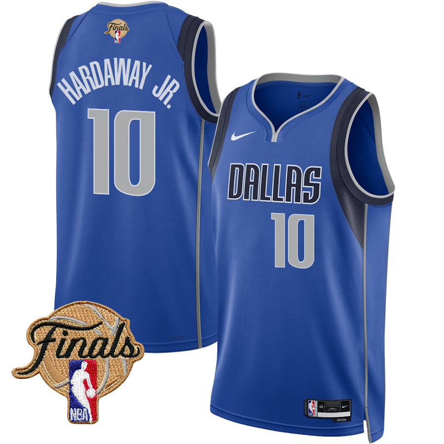 Tim Hardaway Jr. 10 Dallas Mavericks 2024 FINALS PATCH Swingman Basketball Jersey - Icon Edition - Blue - JS294 