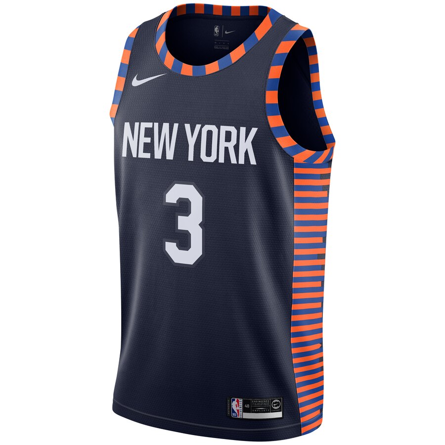 Alternative view of Tim Hardaway Jr New York Knicks City Edition Swingman Basketball Jersey - Navy