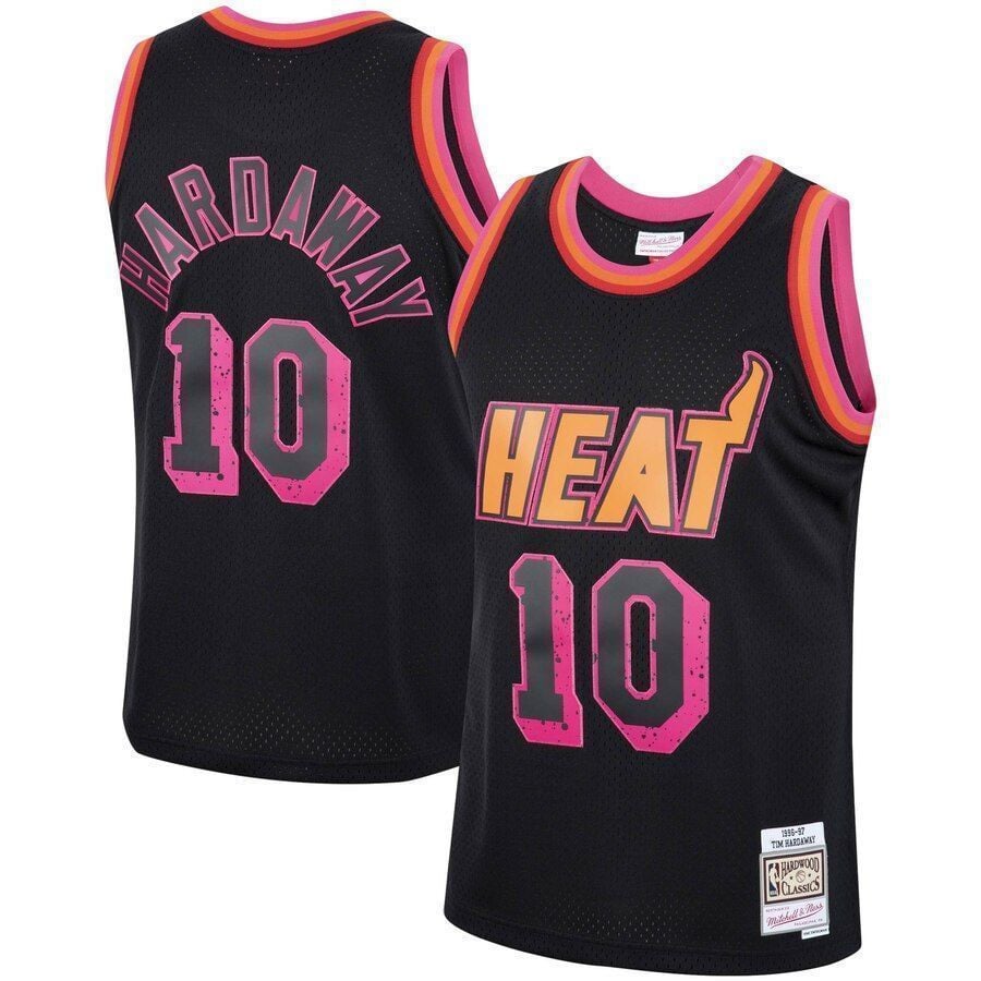 Tim Hardaway Miami Heat Mitchell & Ness Rings Collection Swingman Basketball Jersey - Black - JS133 