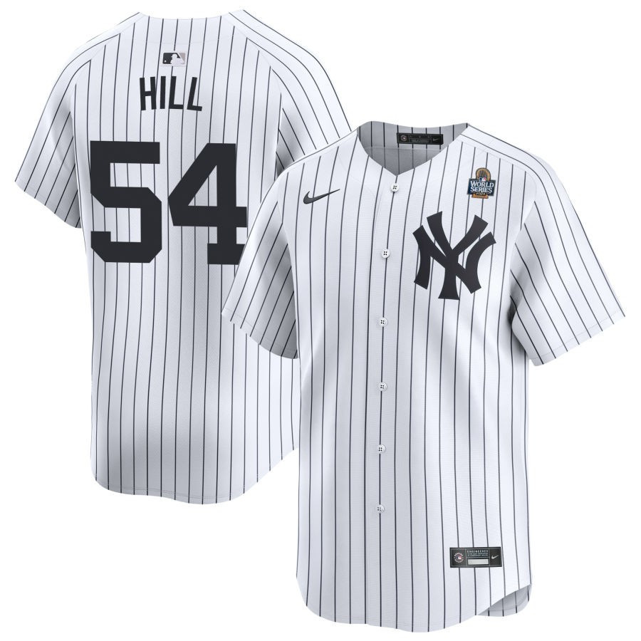 Tim Hill 54 New York Yankees 2024 World Series Home Limited Player Men Baseball Jersey - White 