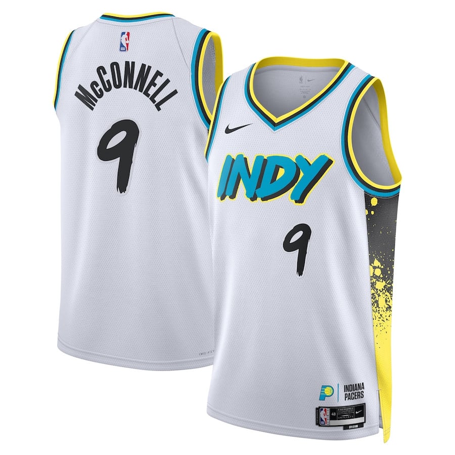 T.J. McConnell 9 Indiana Pacers Unisex 2024/25 Swingman Player Basketball Jersey - City Edition - White - JS533 