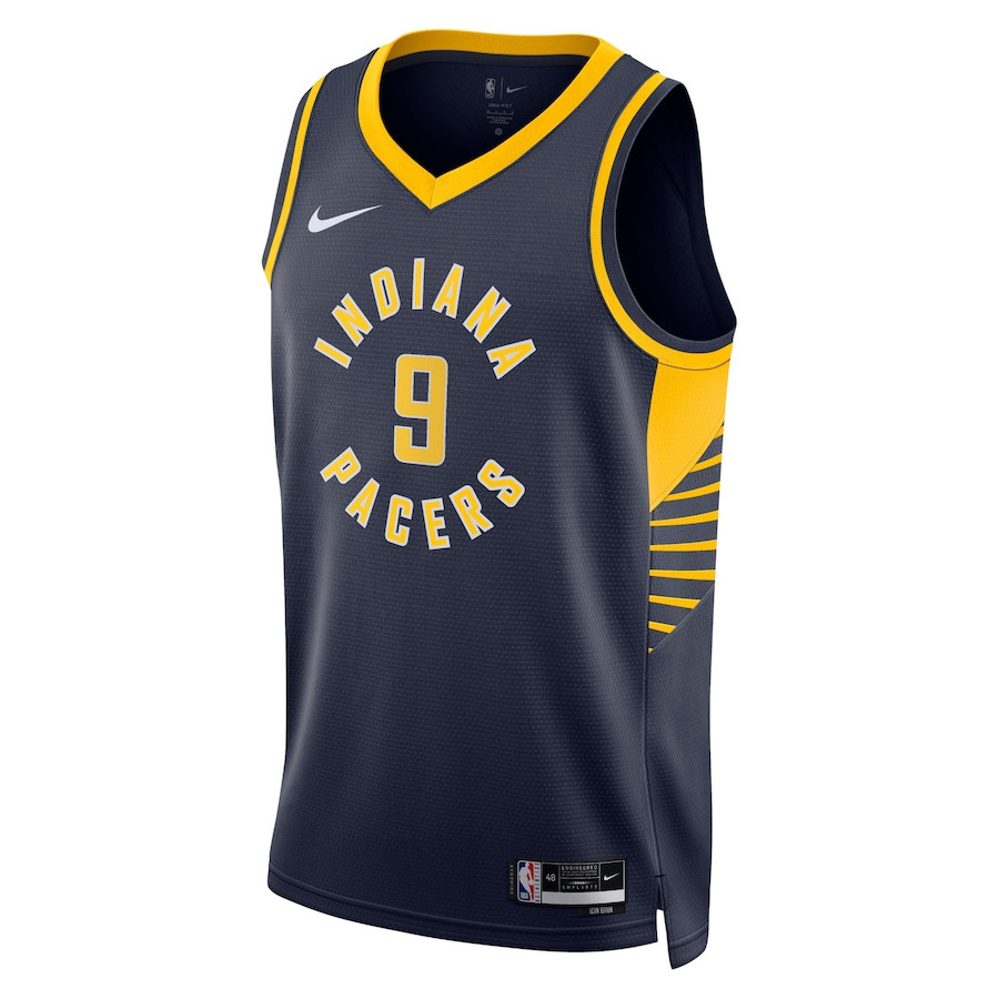 Alternative view of T.J. McConnell 9 Indiana Pacers Unisex Swingman Basketball Jersey - Icon Edition - Navy - JS211 