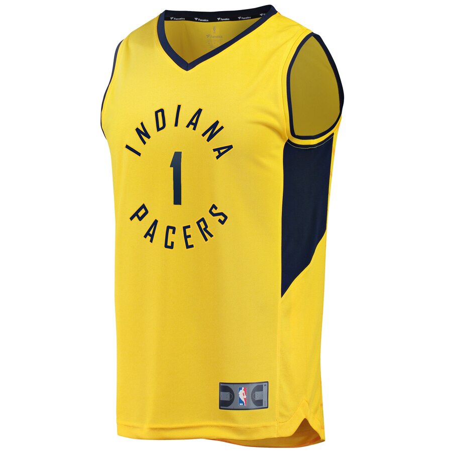 Alternative view of Tj Warren Indiana Pacers Fanatics Branded Fast Break Player Replica Basketball Jersey – Statement Edition – Gold
