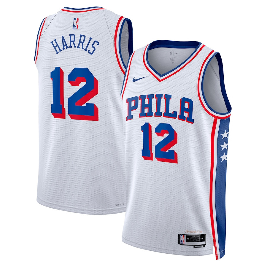 Tobias Harris 12 Philadelphia 76ers 2023/24 Swingman Basketball Jersey - Association Edition - White - JS432 