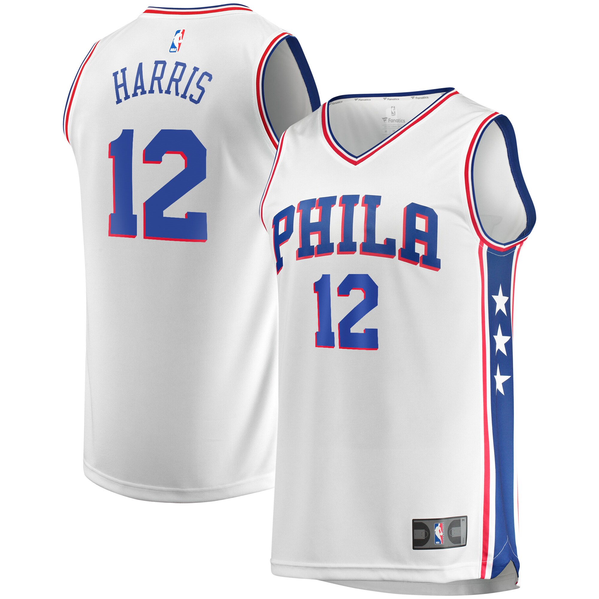 Alternative view of Tobias Harris Philadelphia 76ers Fanatics Branded Fast Break Replica Player Team Basketball Jersey – Association Edition – White