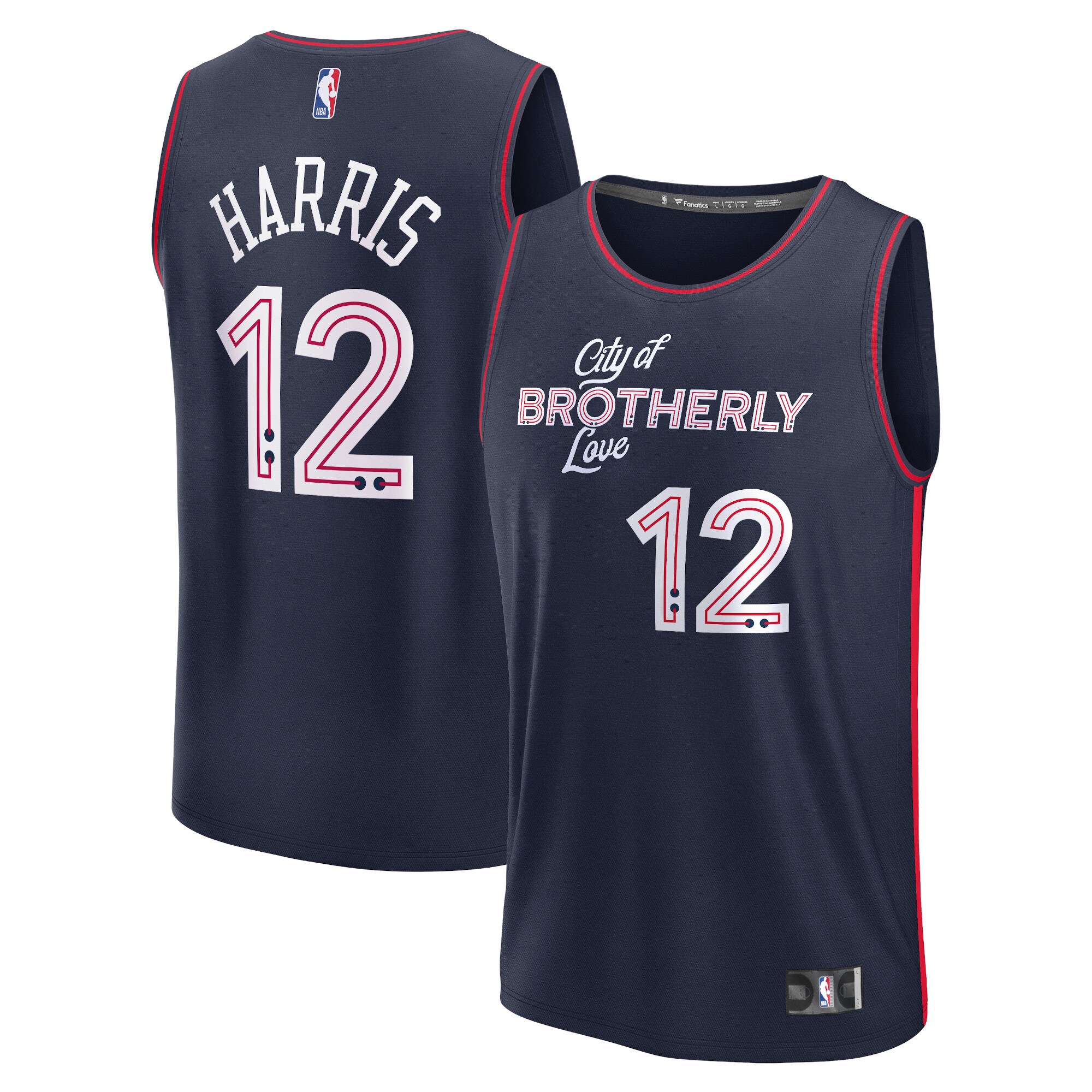 Tobias Harris Philadelphia 76ers Fanatics Fast Break Basketball Jersey - Navy - City Edition