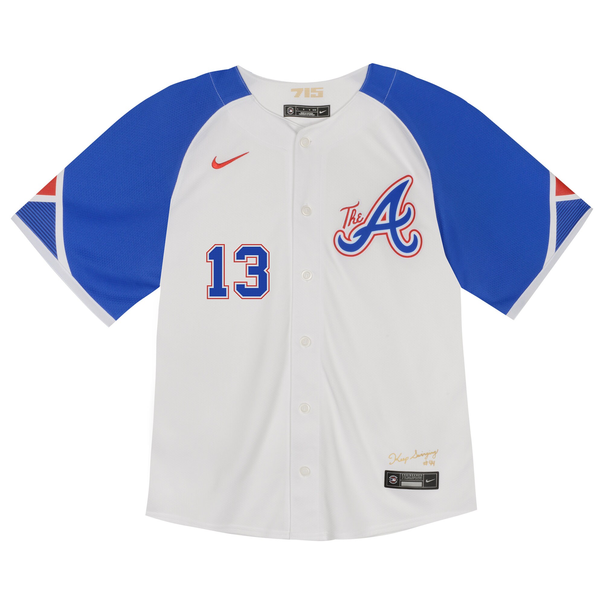 Alternative view of Toddler Atlanta Braves Ronald Acuña Jr. White City Connect Limited Player Baseball Jersey - JS901