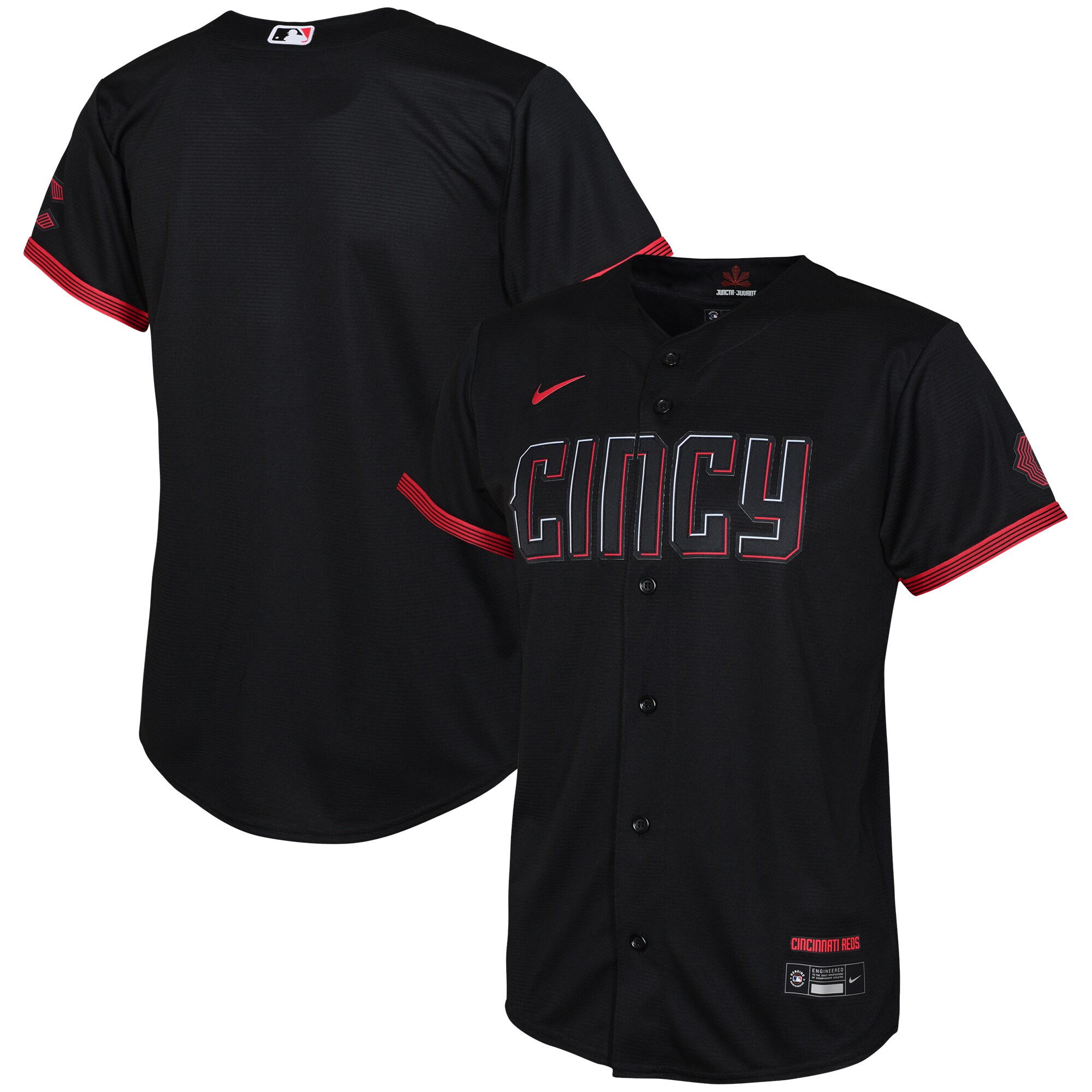 Toddler Cincinnati Reds Black City Connect Baseball Jersey