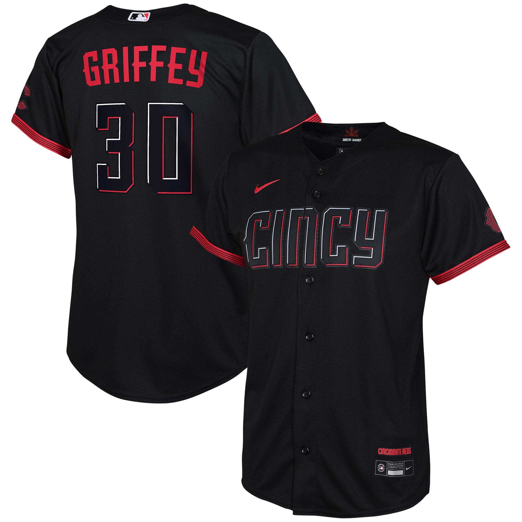 Toddler Cincinnati Reds Ken Griffey Jr. Black City Connect Player Baseball Jersey