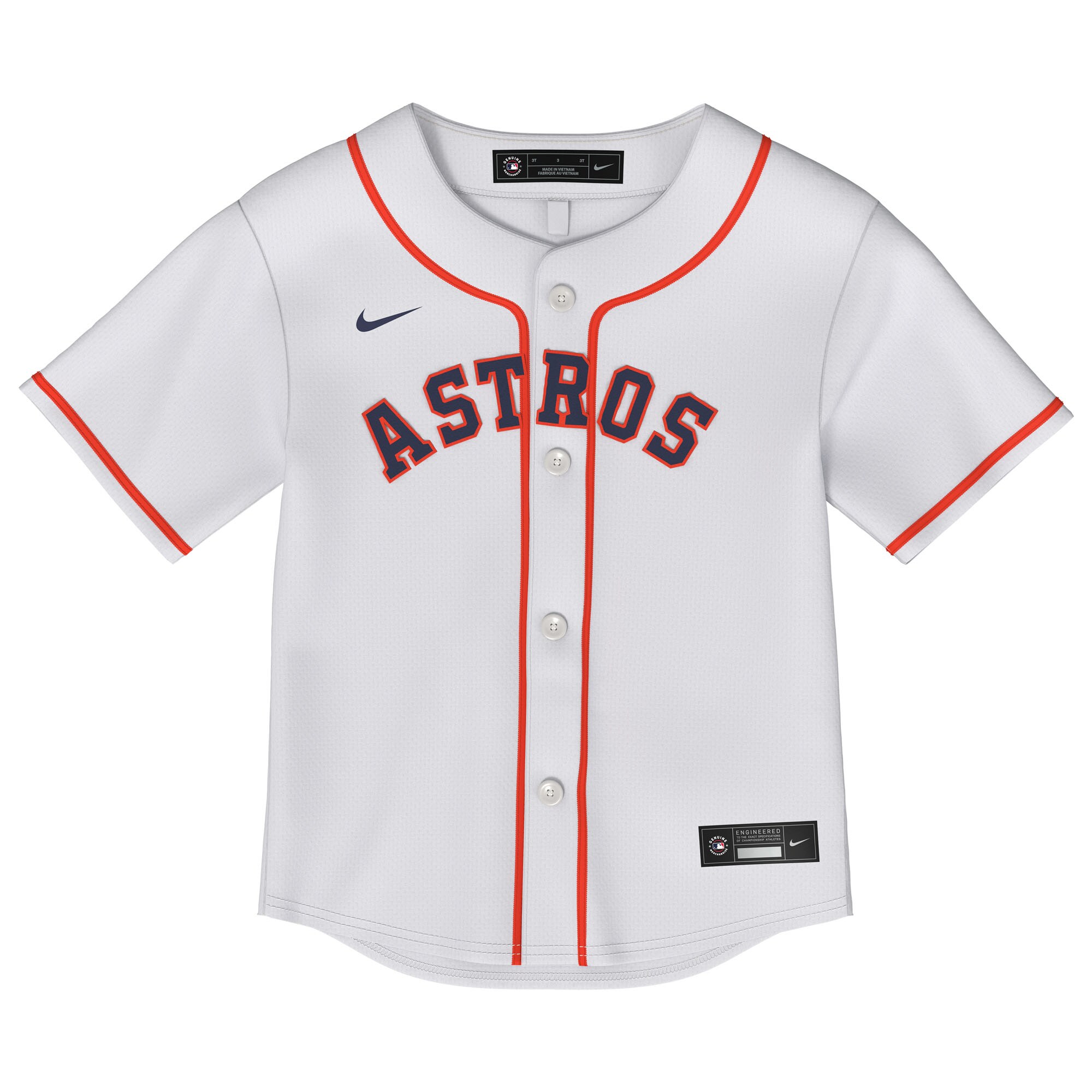 Alternative view of Toddler Houston Astros Jose Altuve White 2.0 Player Baseball Jersey 