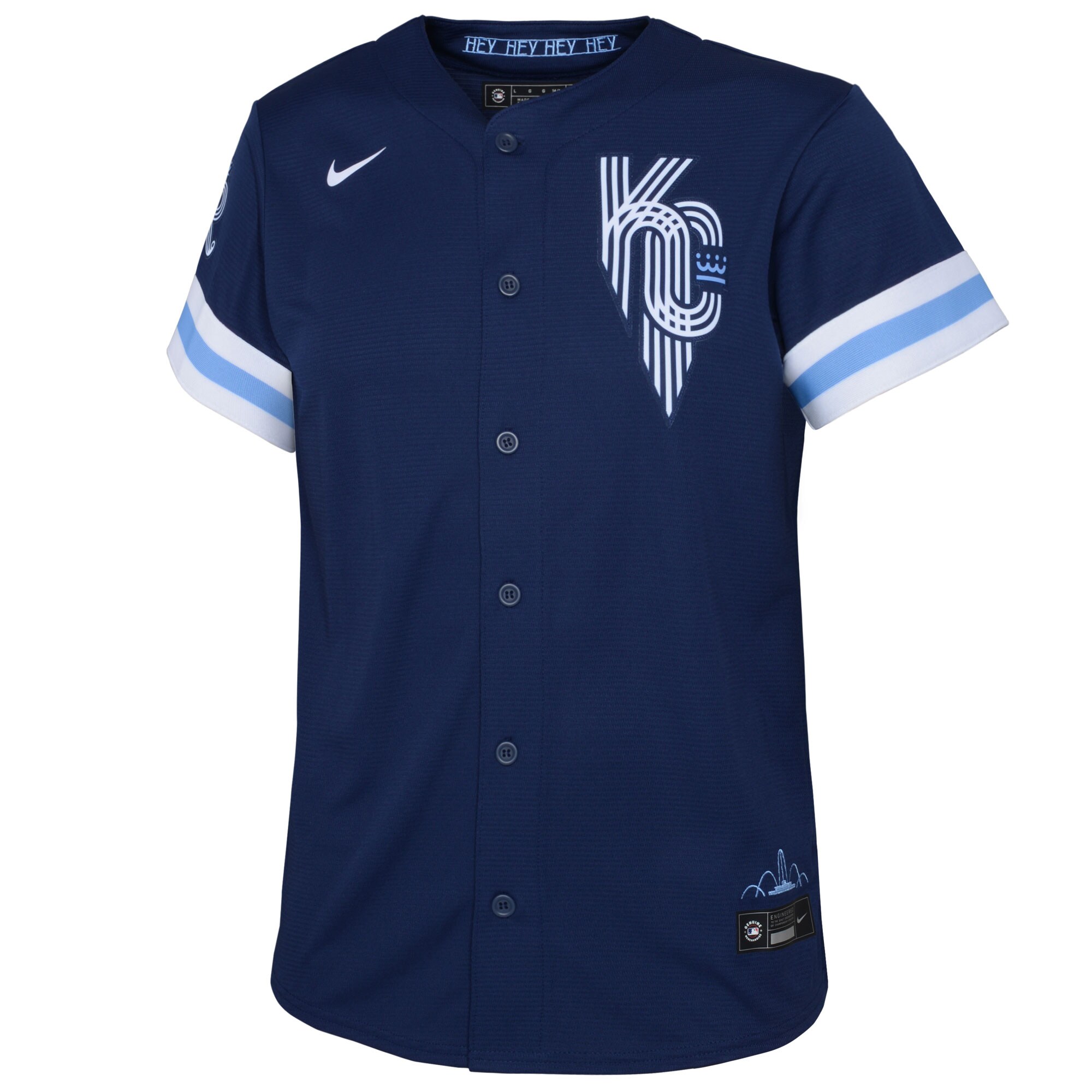 Alternative view of Toddler Kansas City Royals Navy City Connect Baseball Jersey 