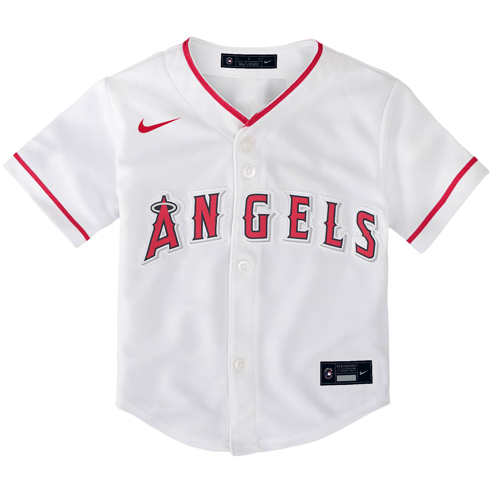 Alternative view of Toddler Los Angeles Angels Mike Trout White Home Player Baseball Jersey 