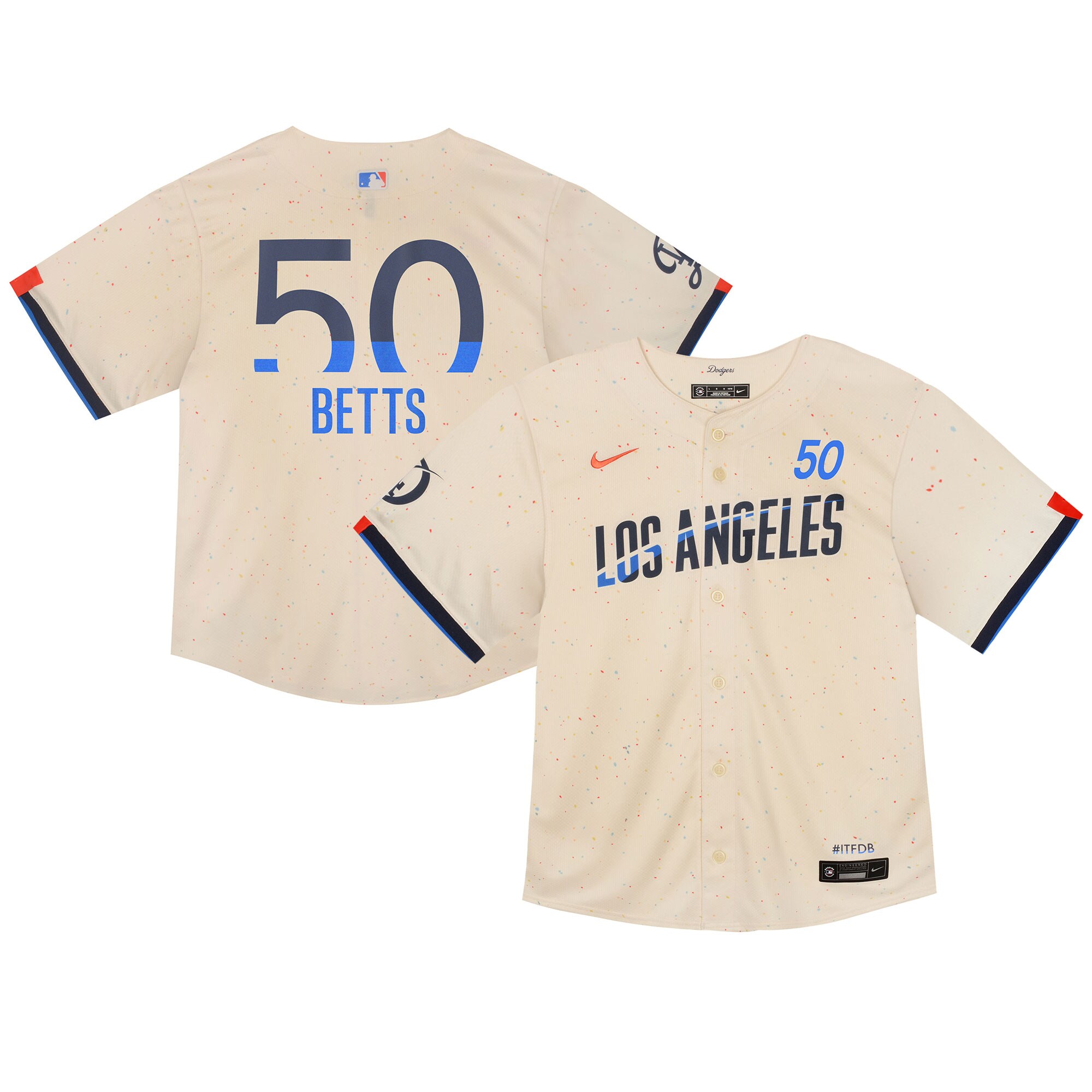 Toddler Los Angeles Dodgers Mookie Betts Cream 2024 City Connect Limited Player Baseball Jersey 