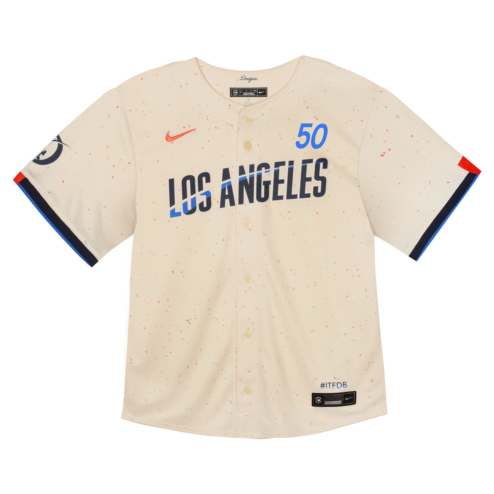 Alternative view of Toddler Los Angeles Dodgers Mookie Betts Cream 2024 City Connect Limited Player Baseball Jersey 
