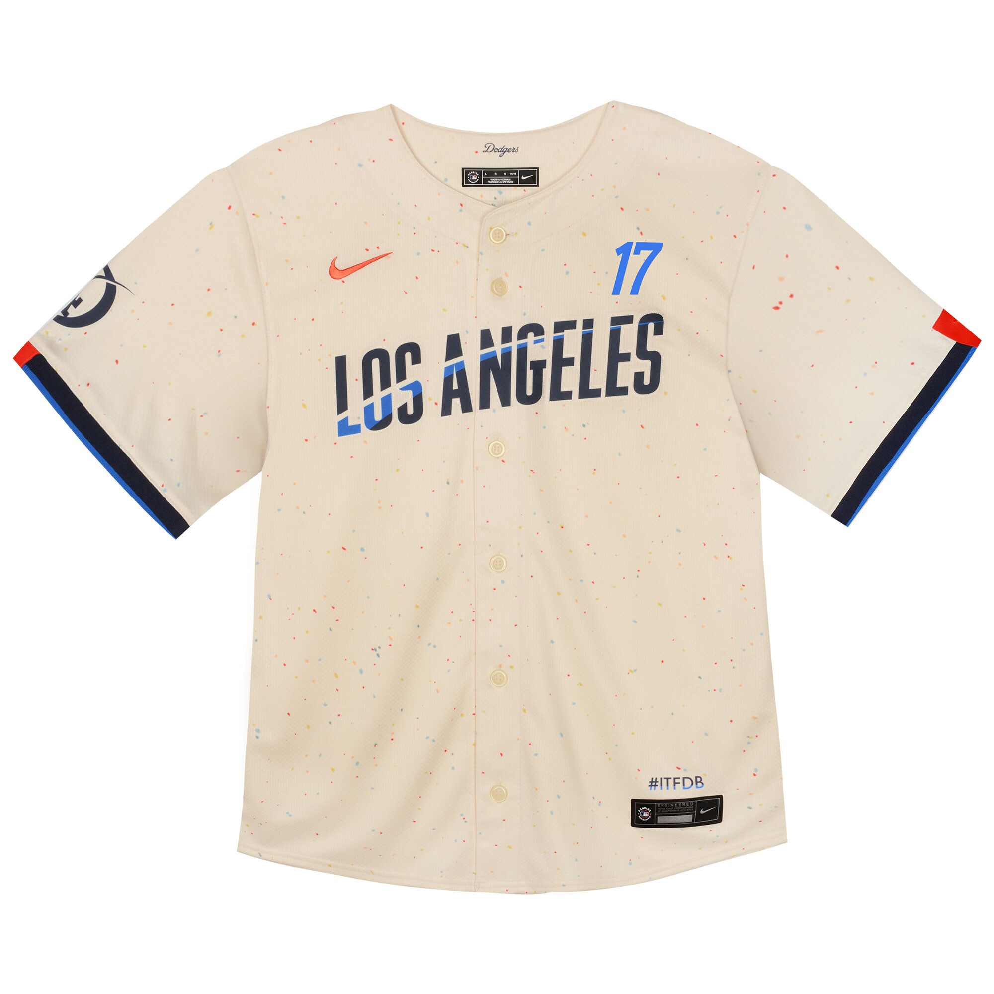 Alternative view of Toddler Los Angeles Dodgers Shohei Ohtani Cream 2024 City Connect Limited Player Baseball Jersey 