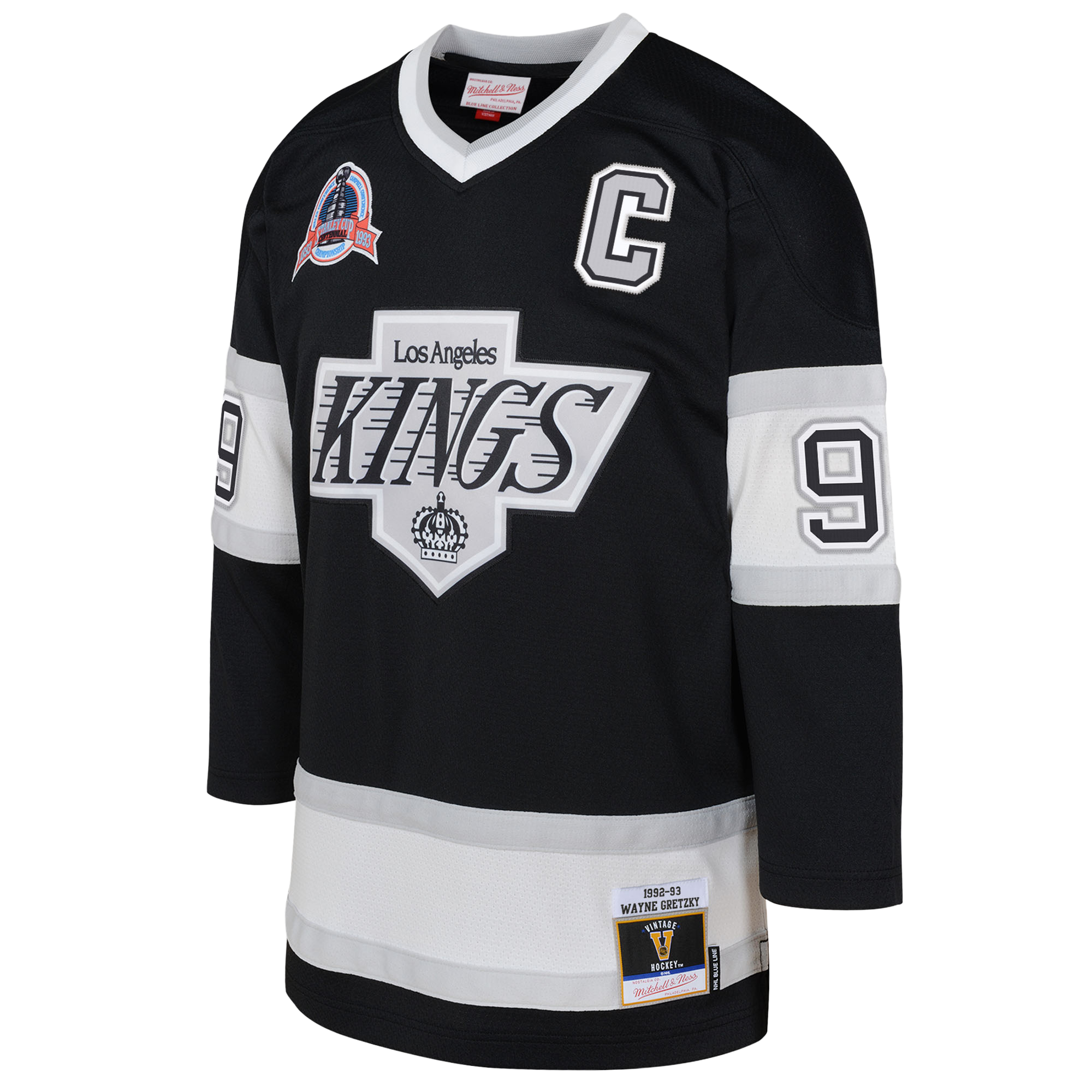 Alternative view of Toddler Los Angeles Kings Wayne Gretzky Mitchell & Ness Black 1992/93 Blue Line 2.0 Player Hockey Jersey - JS898 