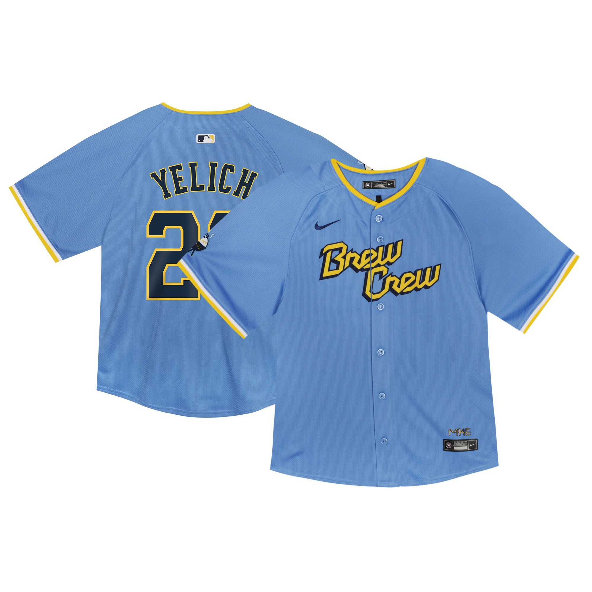 Toddler Milwaukee Brewers Christian Yelich Powder Blue City Connect Limited Player Baseball Jersey 