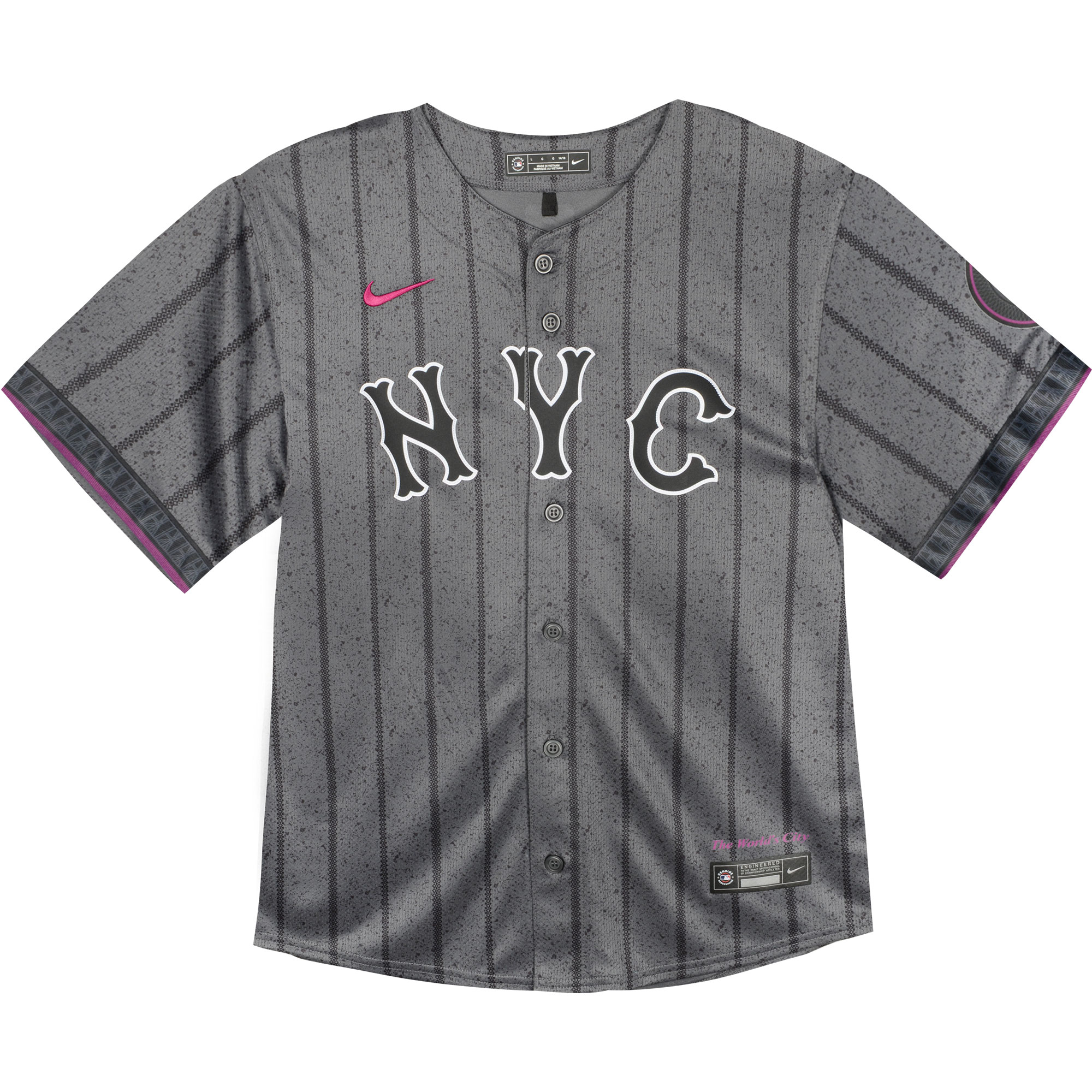 Alternative view of Toddler New York Mets Francisco Lindor Graphite 2024 City Connect Limited Player Baseball Jersey 