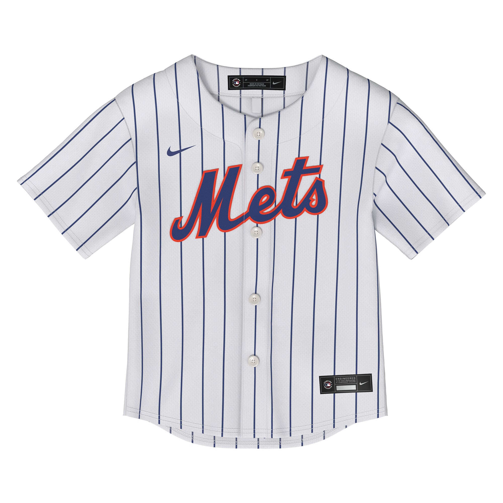 Alternative view of Toddler New York Mets White Home Baseball Jersey 