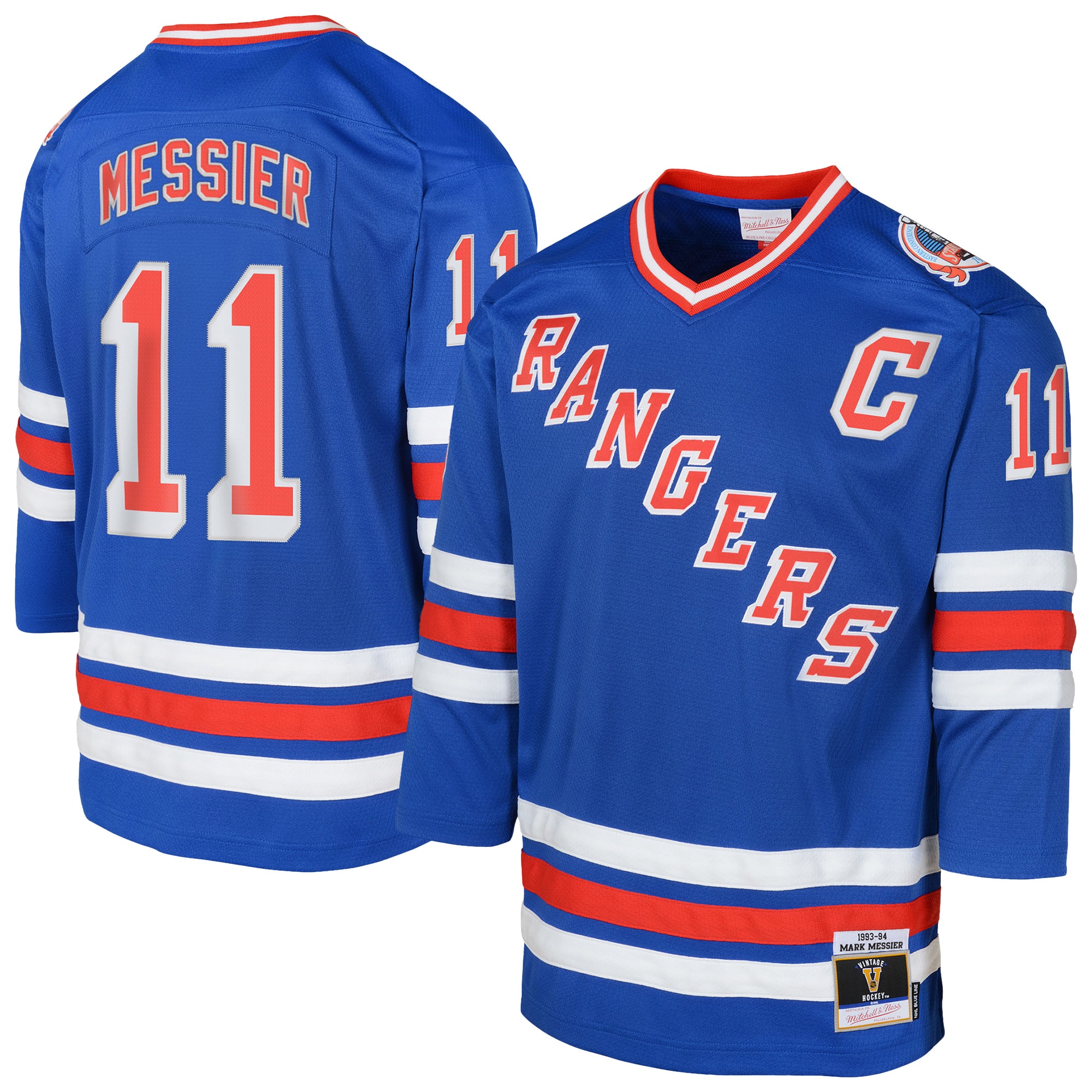Toddler New York Rangers Mark Messier Mitchell & Ness Blue 1993/94 Blue Line 2.0 Player Hockey Jersey - JS262 