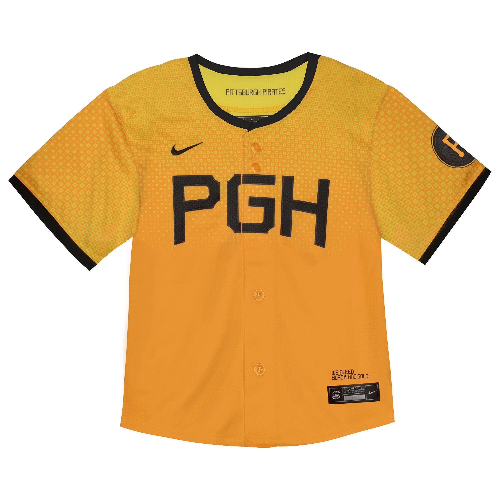 Alternative view of Toddler Pittsburgh Pirates Yellow City Connect Limited Baseball Jersey 