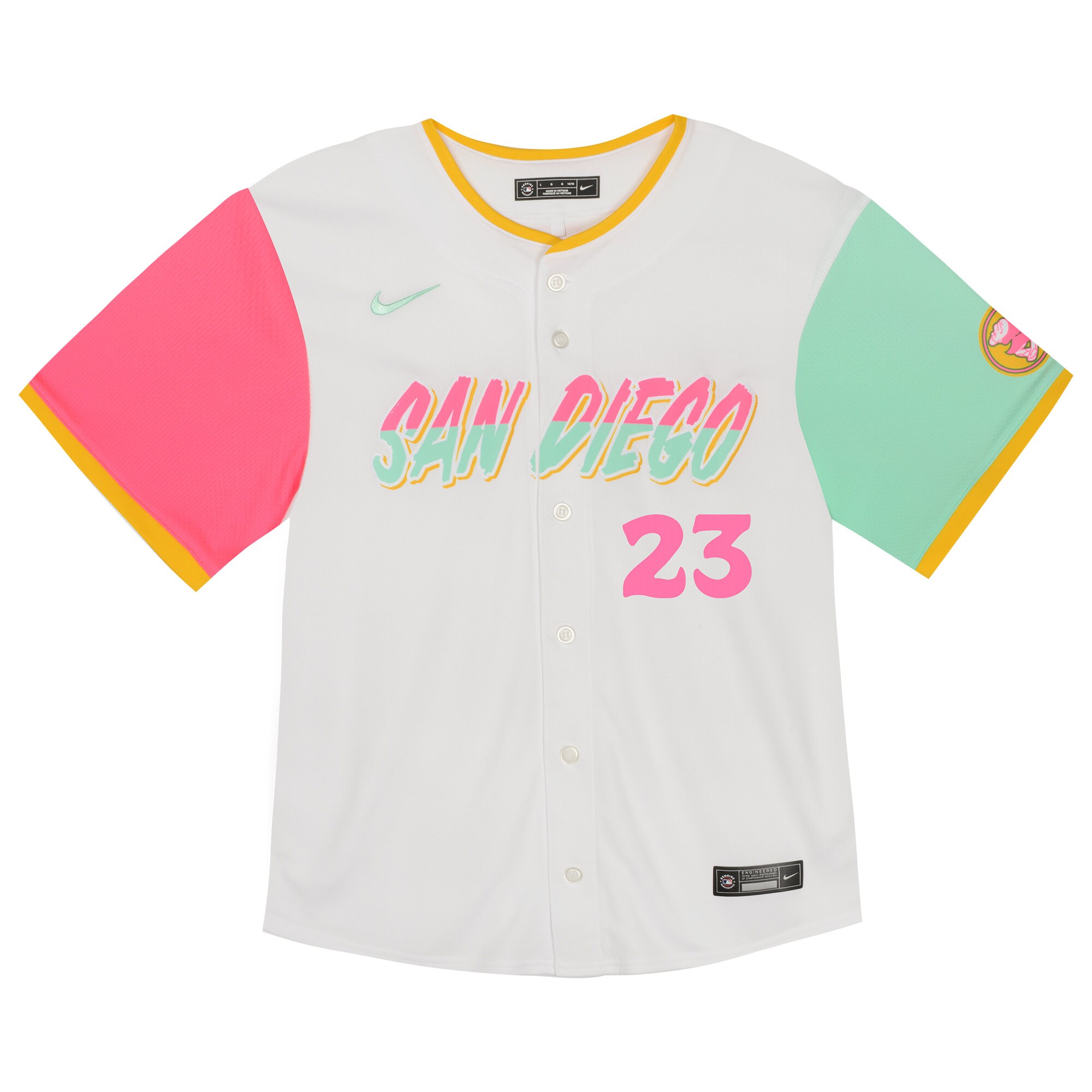 Alternative view of Toddler San Diego Padres Fernando Tatis Jr. White City Connect Limited Player Baseball Jersey 