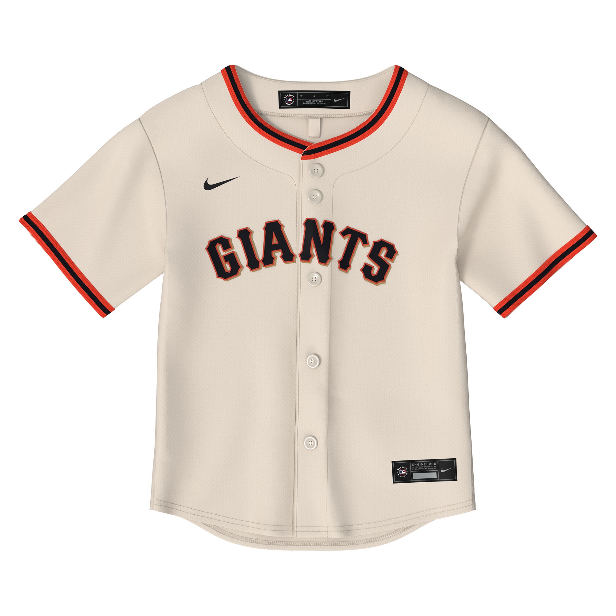 Alternative view of Toddler San Francisco Giants Cream Home Baseball Jersey 