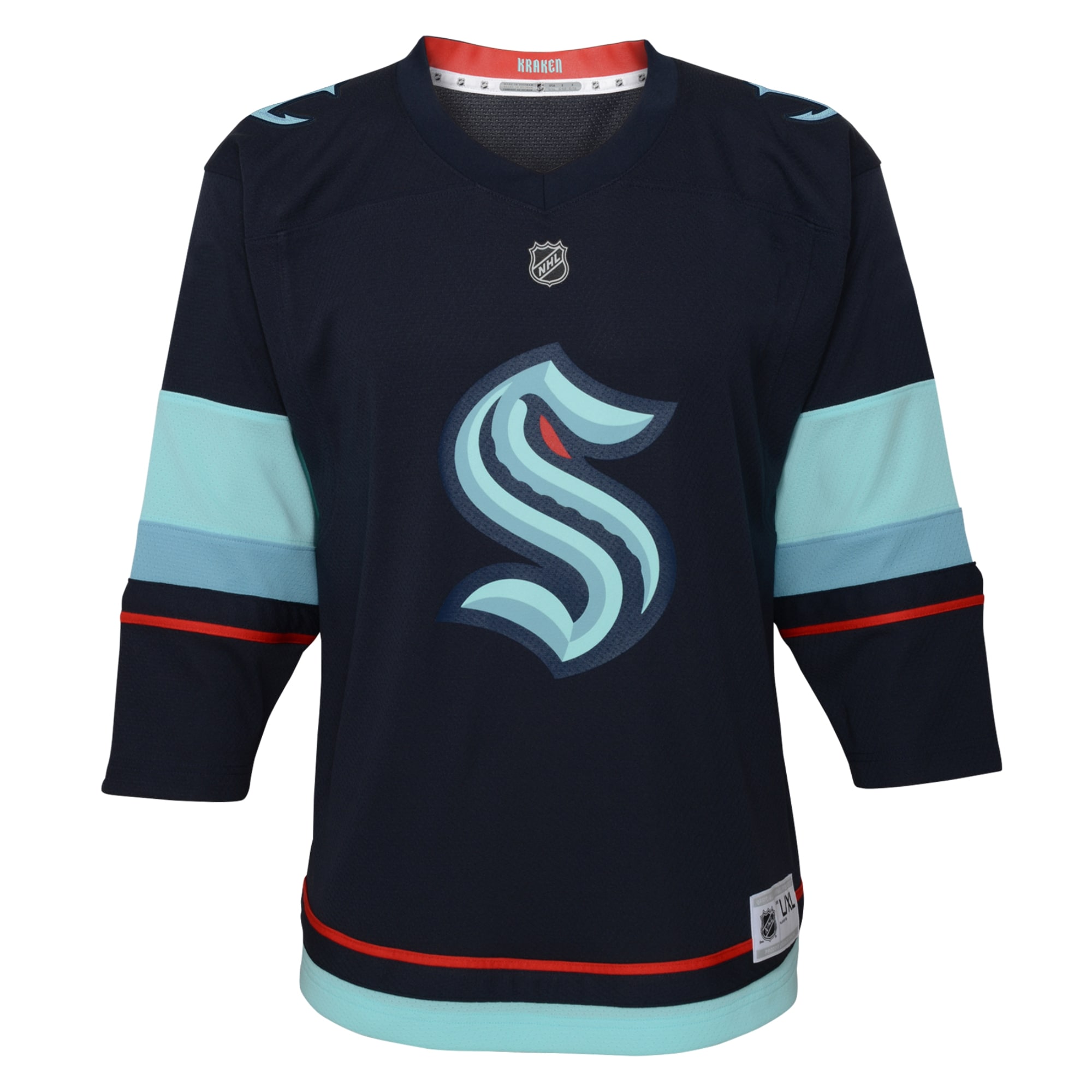Alternative view of Toddler Seattle Kraken Philipp Grubauer Deep Sea Blue Home Player Hockey Jersey - JS190 