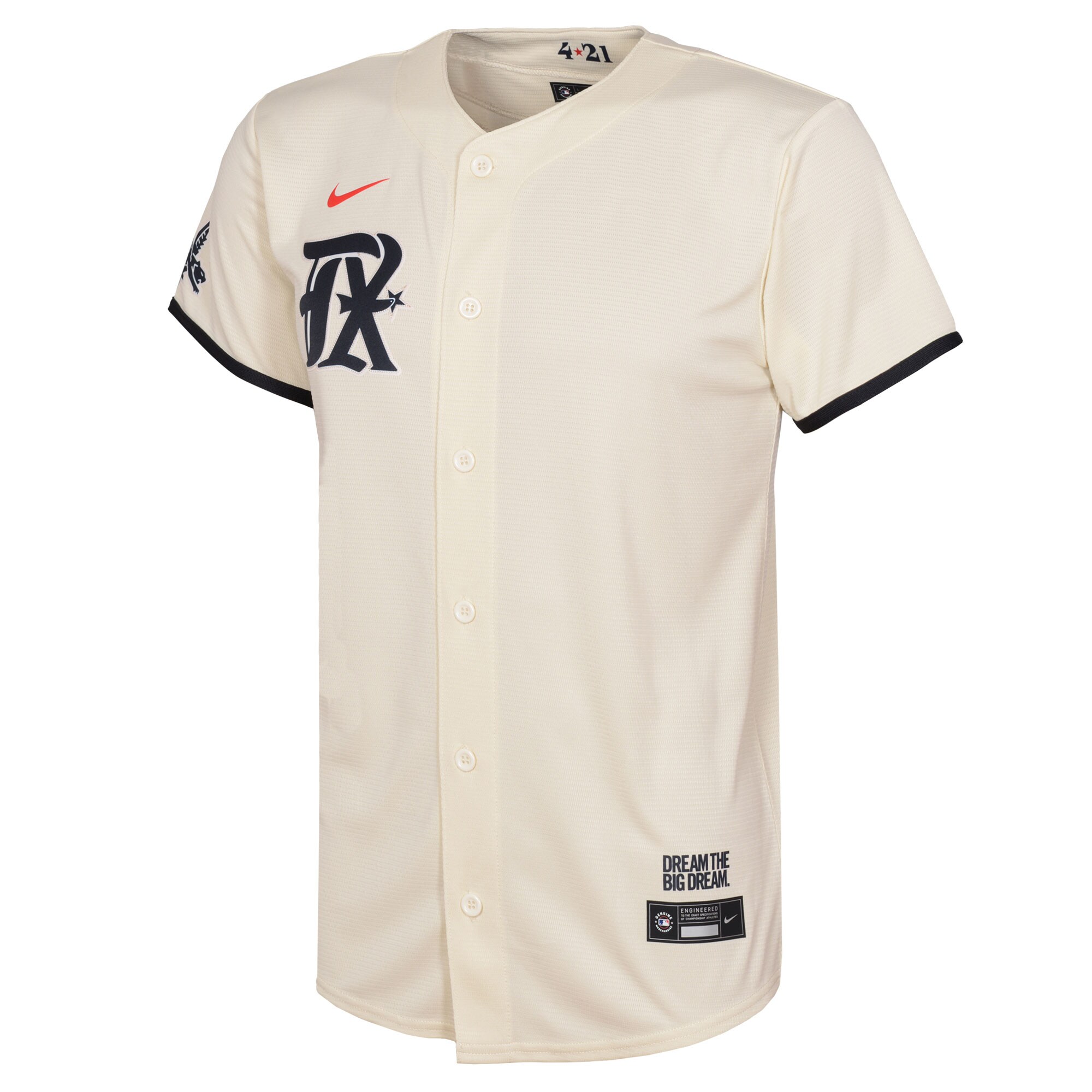Alternative view of Toddler Texas Rangers Cream City Connect Baseball Jersey - JS442 