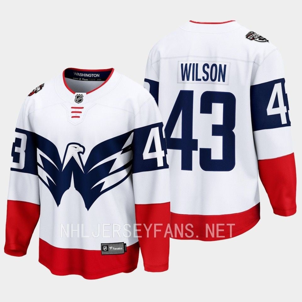 Tom Wilso 43 Washington Capitals 2023 Jersey Stadium White Primegreen - JS261 