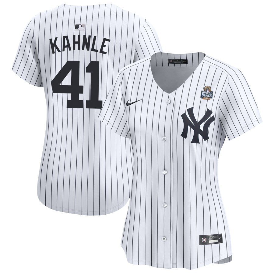 Tommy Kahnle 41 New York Yankees Women's 2024 World Series Home Limited Baseball Jersey - White 