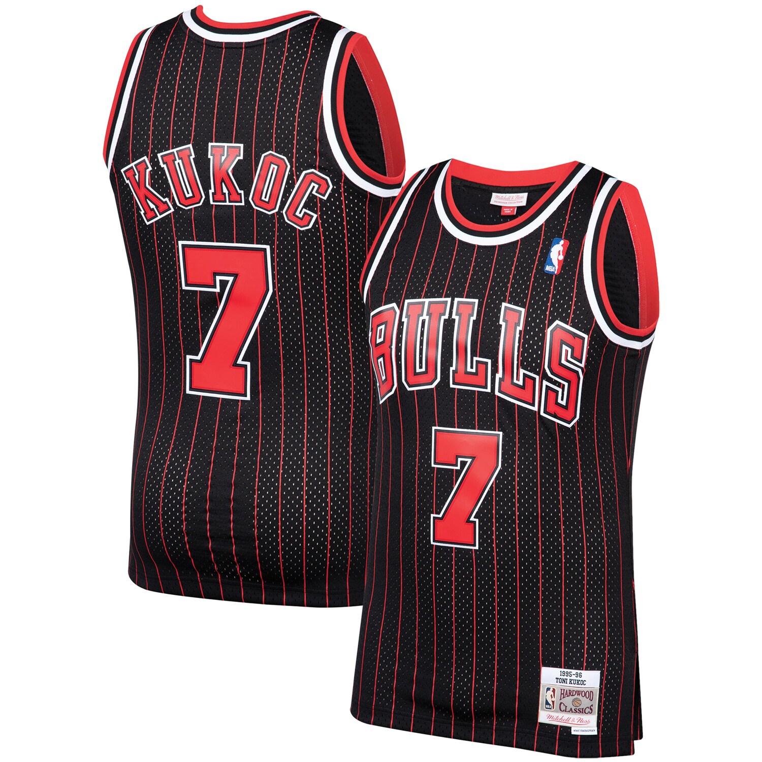 Toni Kukoc Chicago Bulls Mitchell & Ness 1995/96 Hardwood Classics Swingman Basketball Jersey - Black